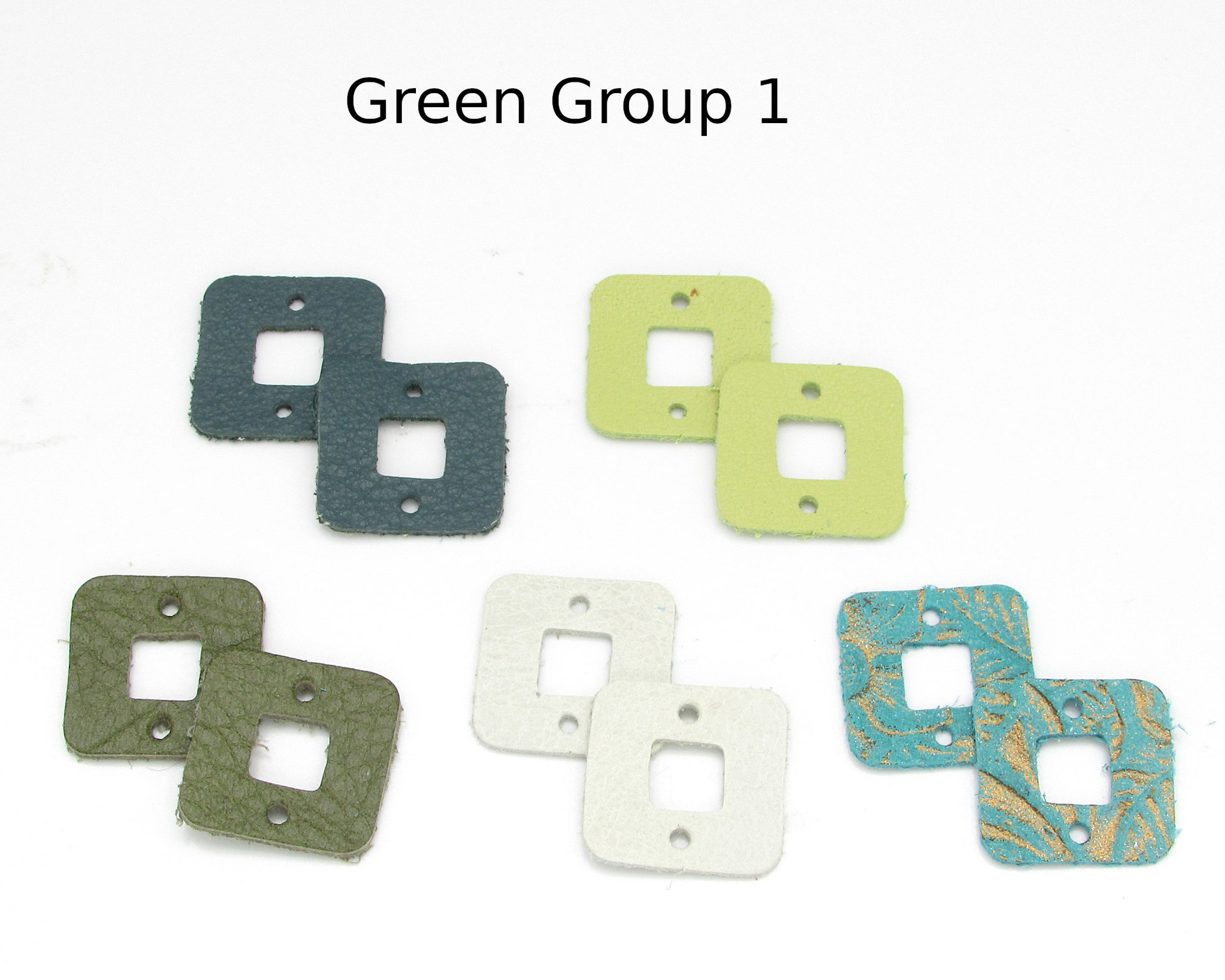 0.75 Inch Square Connectors, Hollow Leather Die Cuts, Upcycled Top Grain Cowhide