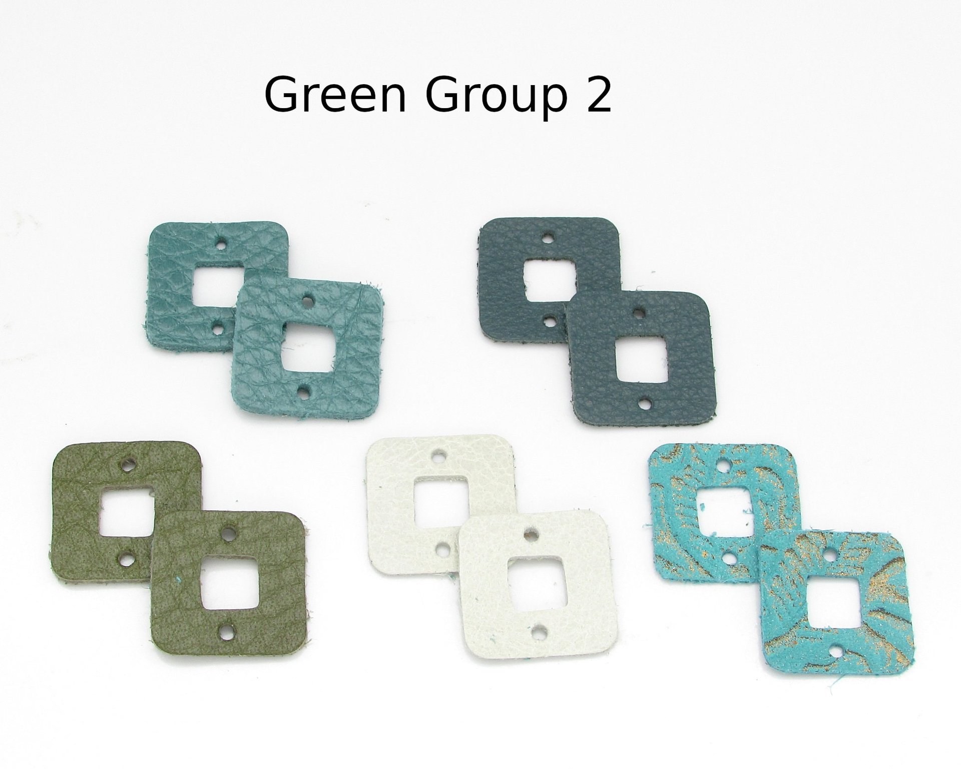 0.75 Inch Square Connectors, Hollow Leather Die Cuts, Upcycled Top Grain Cowhide