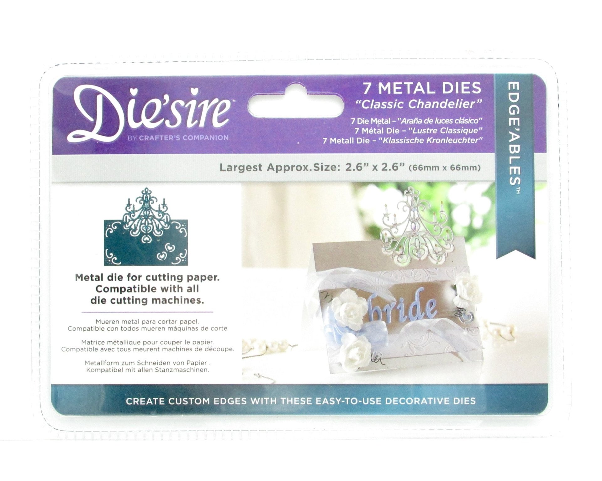 Chandelier Edge Cutting Dies, 7 Piece Set Die'sire Edge'Ables for Manual Embossing