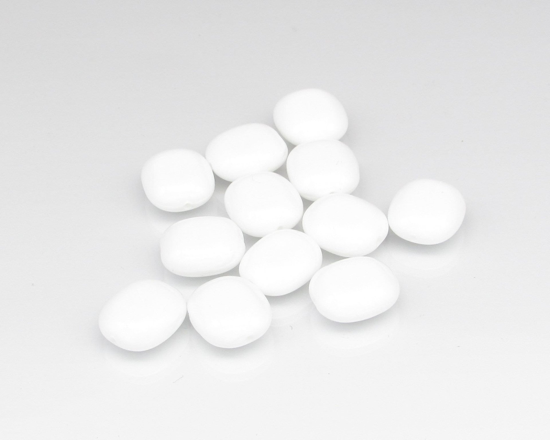 14x12mm Rectangular Cushion Tablets, Vintage Czech Glass Beads (12)