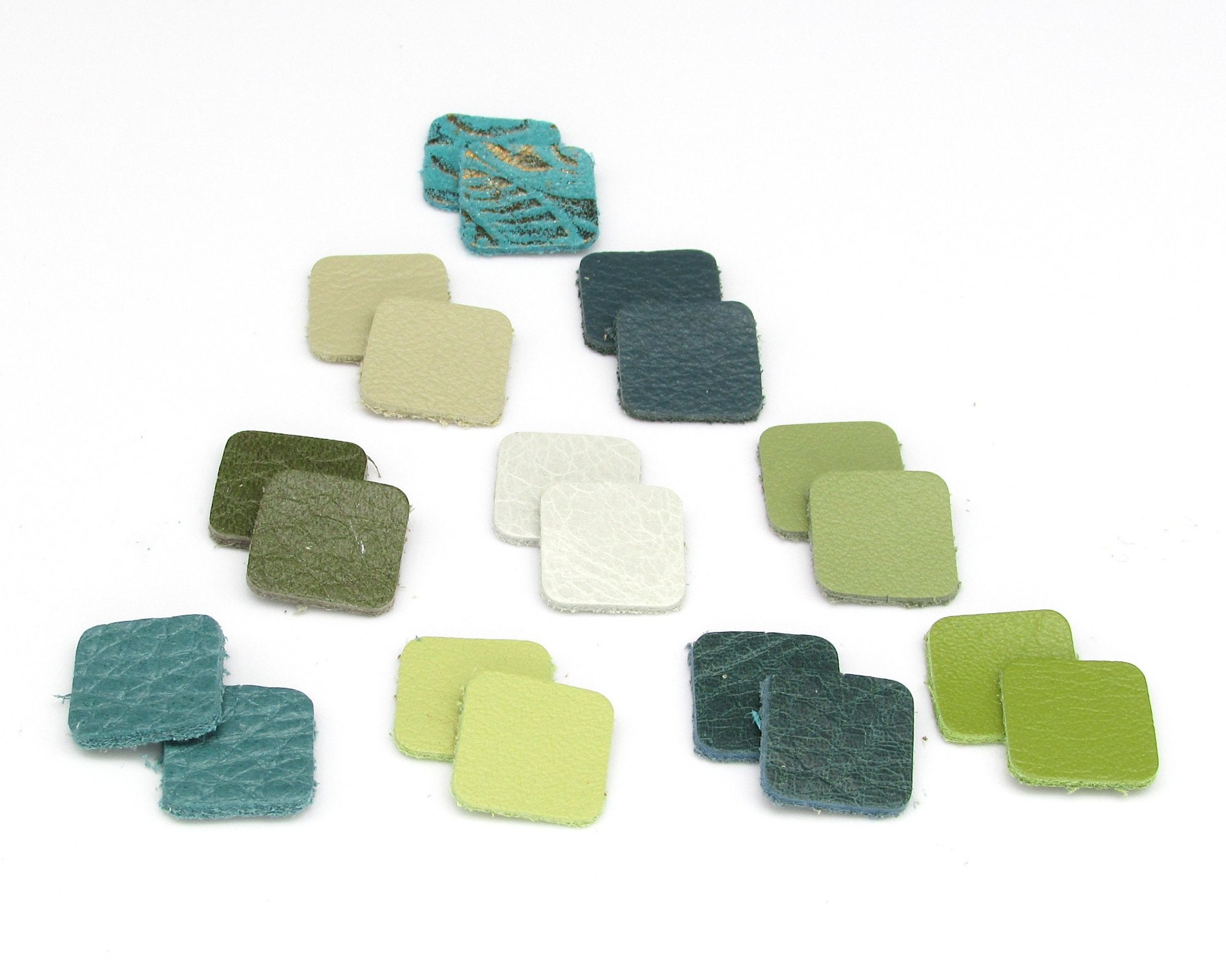 Tiny Leather Squares, 8mm 13mm Die Cut Embellishment for Making Stud Earrings