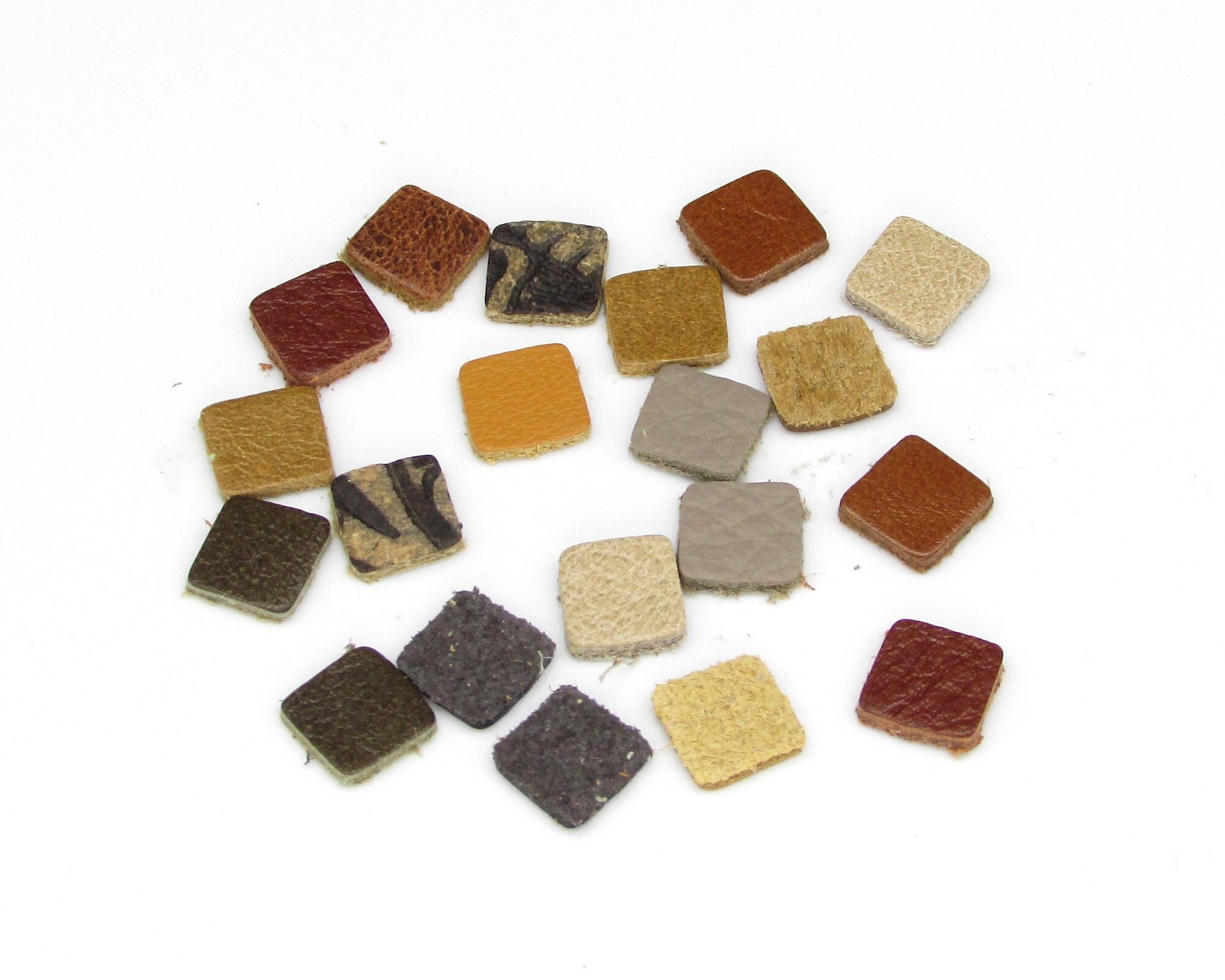 Tiny Leather Squares, 8mm 13mm Die Cut Embellishment for Making Stud Earrings