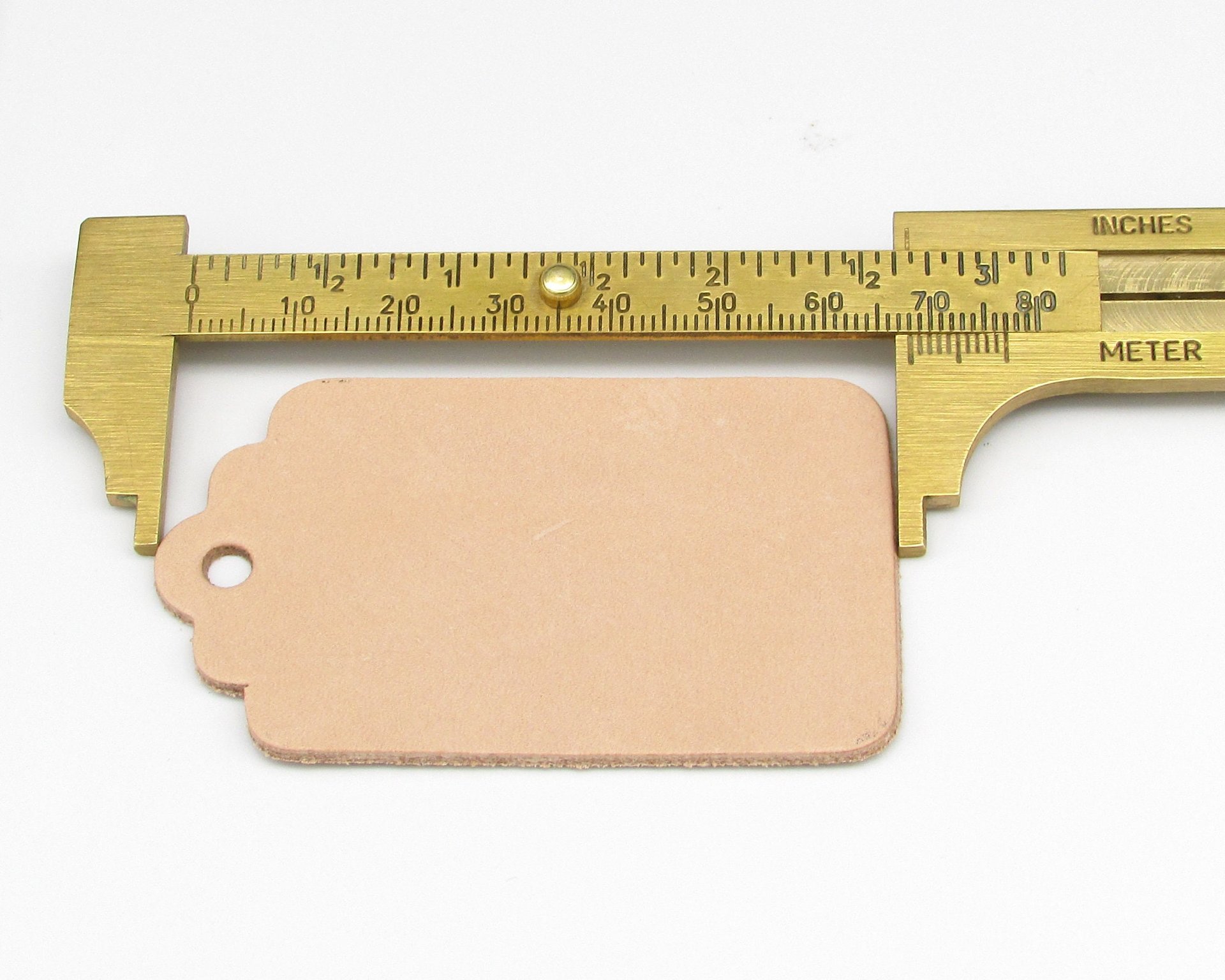 Large Rectangle Cowhide Die Cuts with Scalloped Top for DIY Product Tags