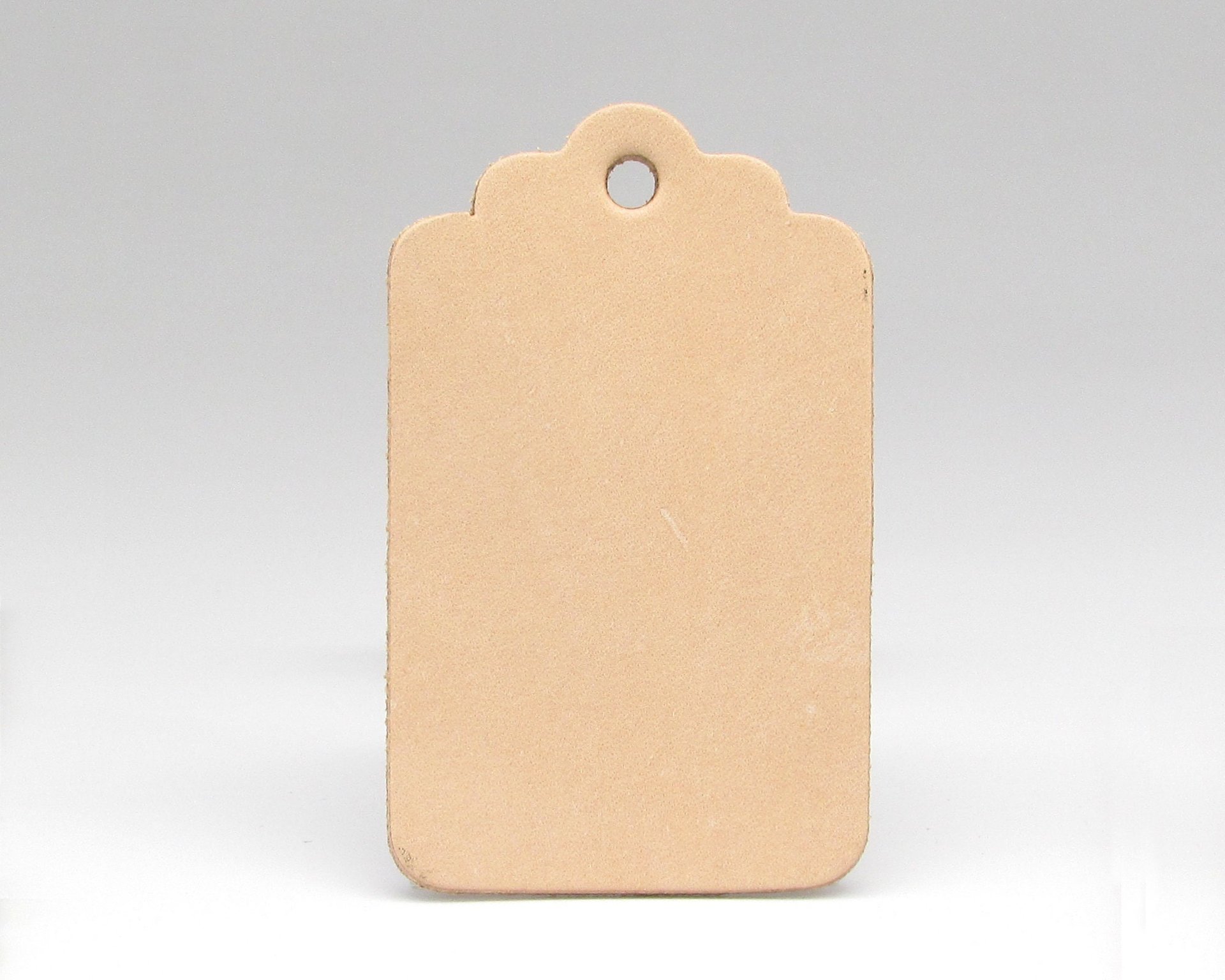 Large Rectangle Cowhide Die Cuts with Scalloped Top for DIY Product Tags