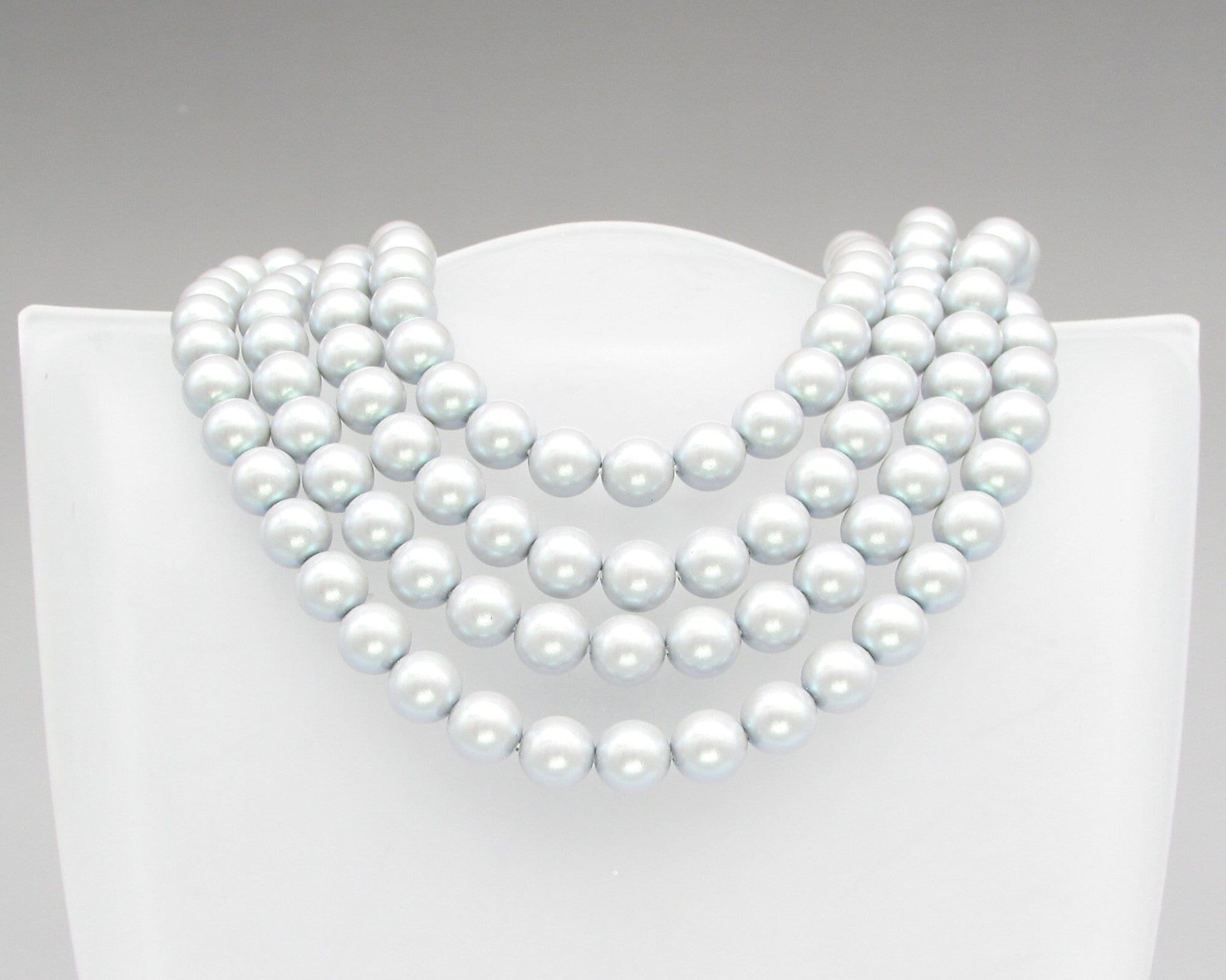 Pearlescent Grey Preciosa Crystal Nacre Pearls, 6mm 8mm Rounds