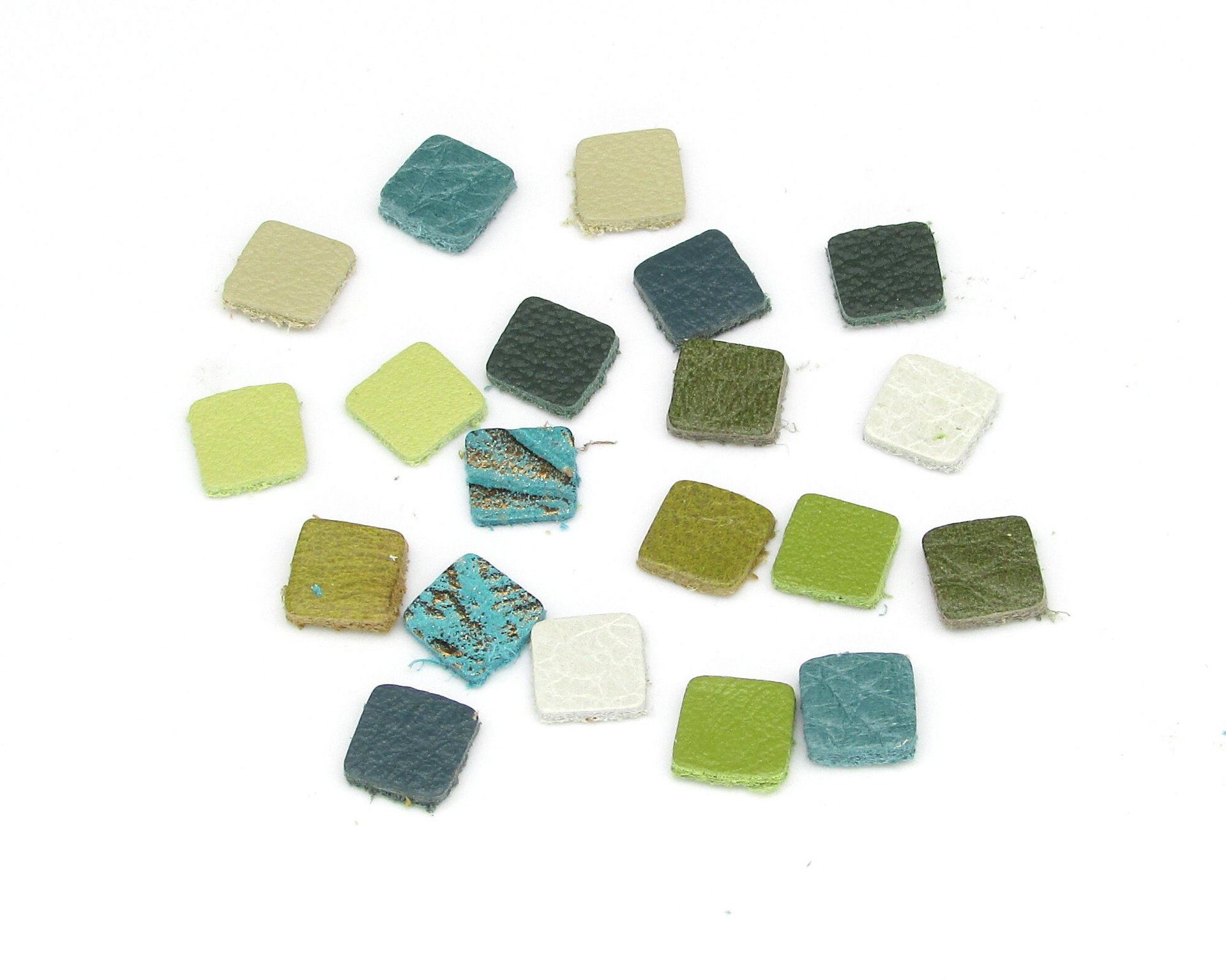 Tiny Leather Squares, 8mm 13mm Die Cut Embellishment for Making Stud Earrings