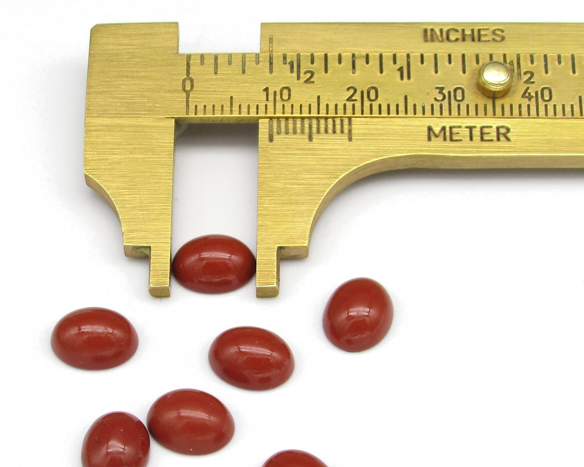 Red Jasper Cabochons, 9.75x7.3mm Domed Ovals