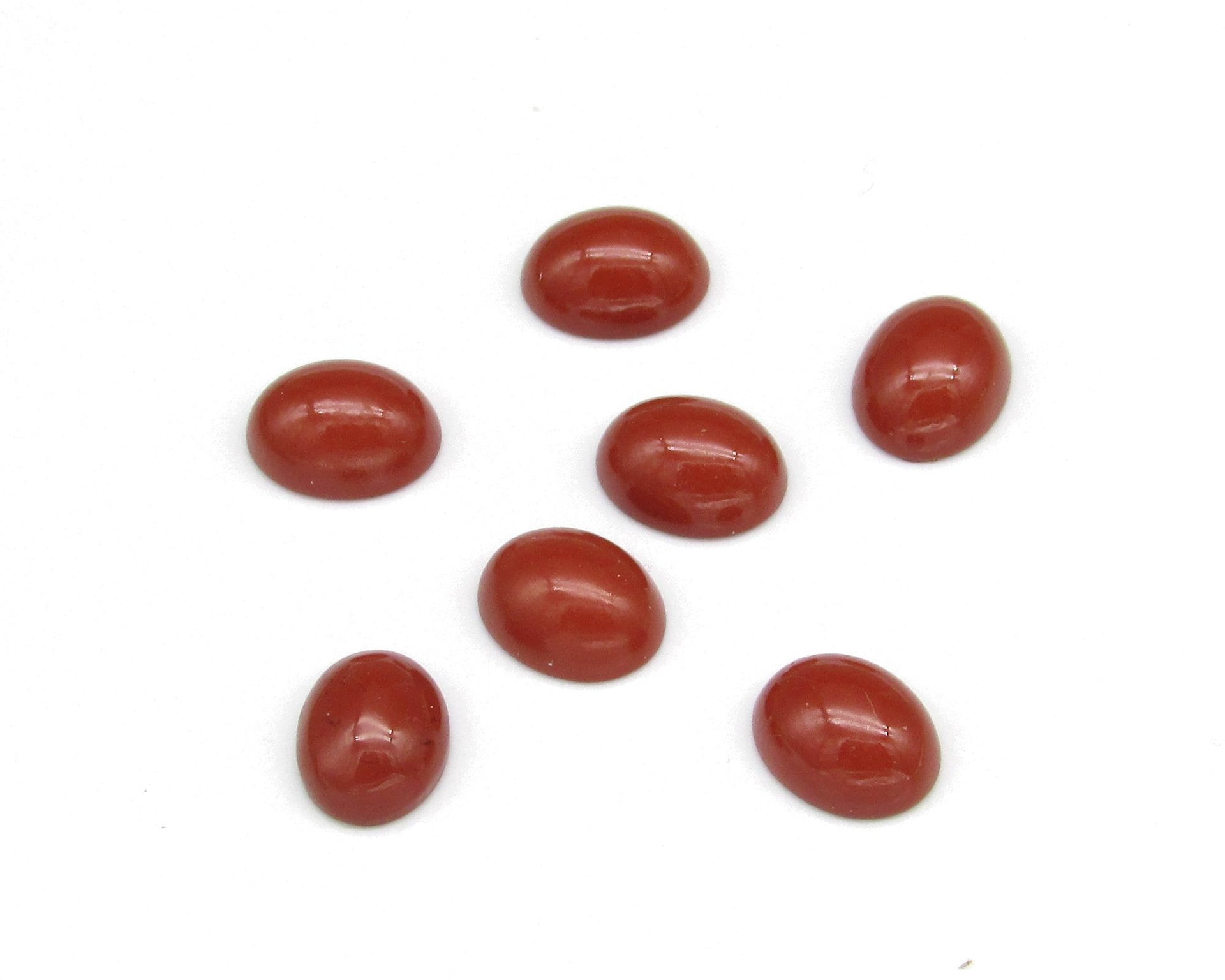 Red Jasper Cabochons, 9.75x7.3mm Domed Ovals