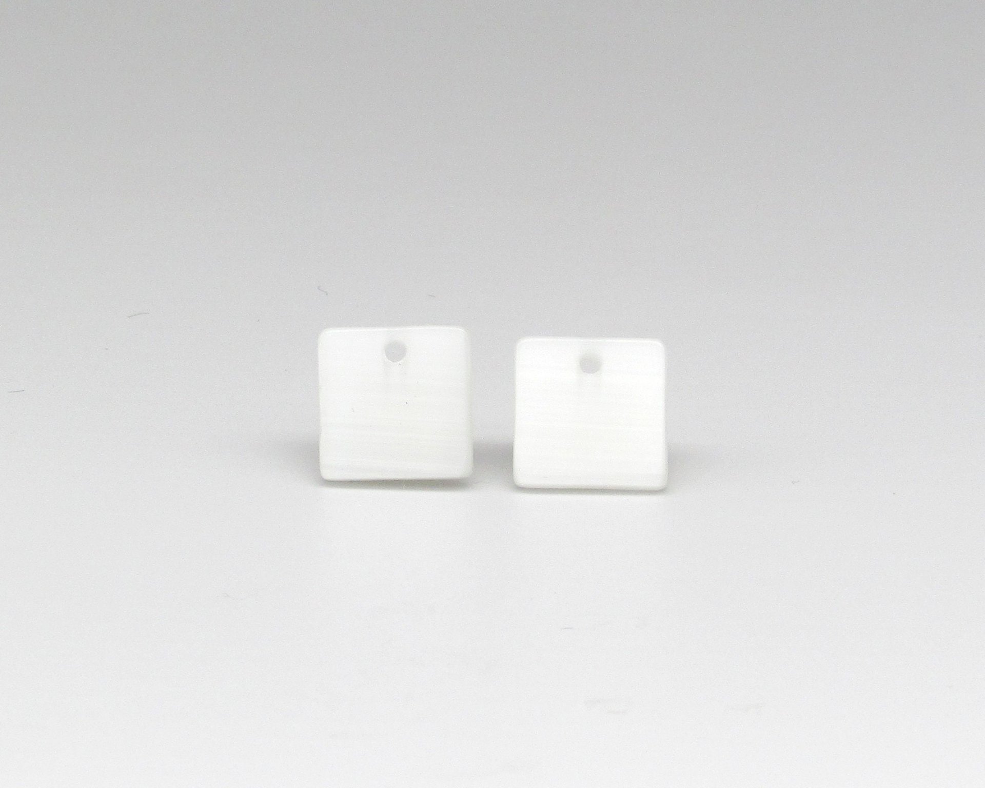 12mm Flat Square Pendants, Fiber Optic Glass