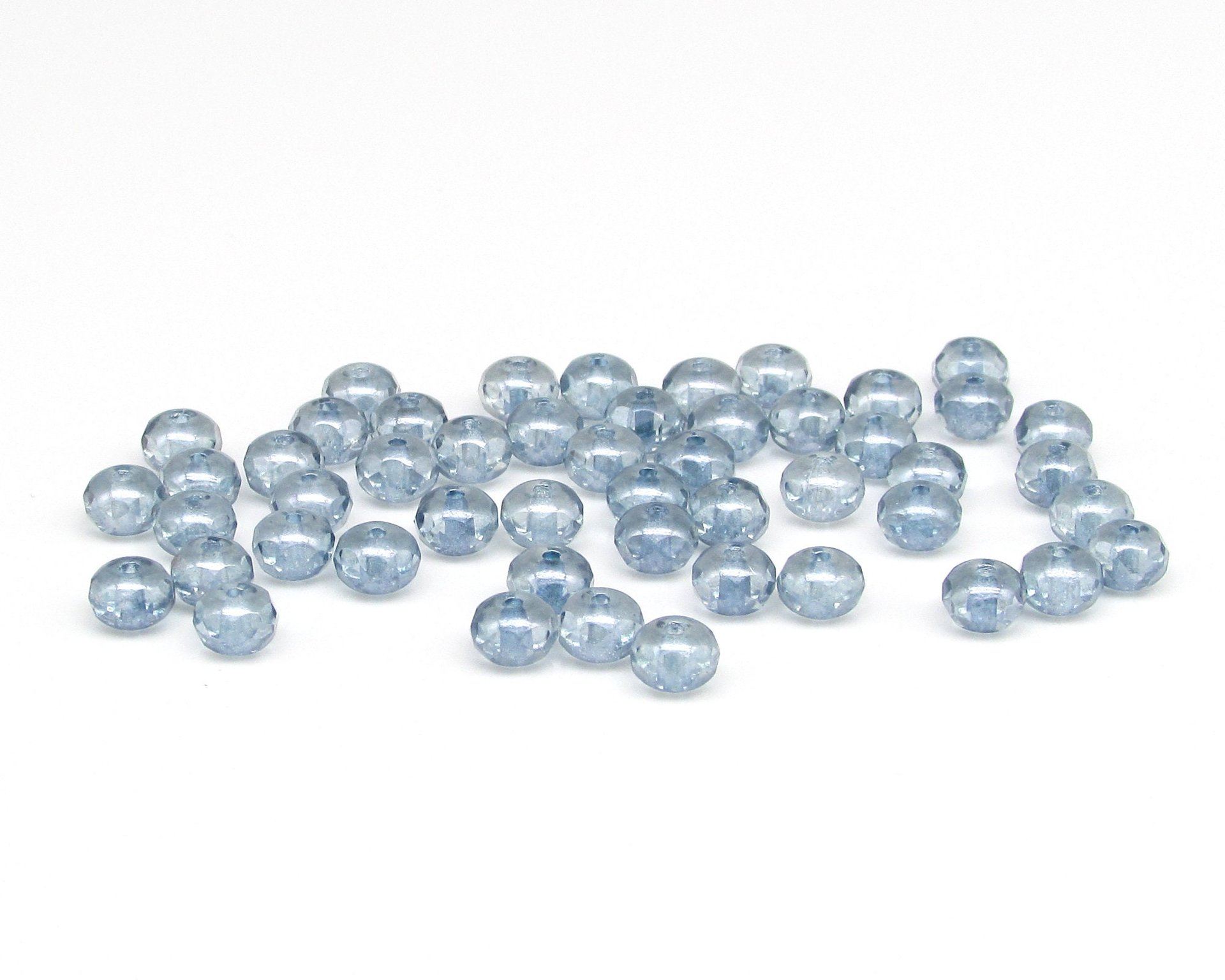 3.5x5mm Faceted Rondelles, Small Chubby Rounds, Fire Polished Czech Glass Beads