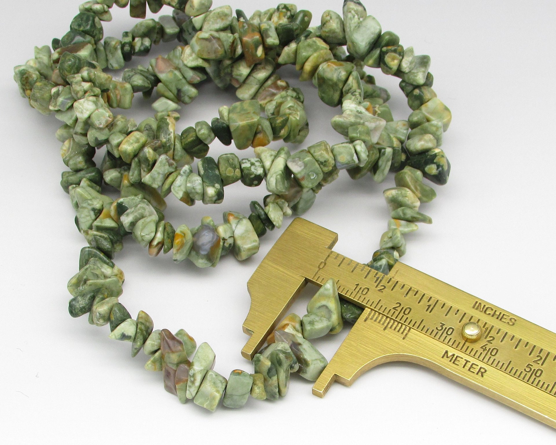 Rhyolite Gemstone Chip Beads, 34" Strand