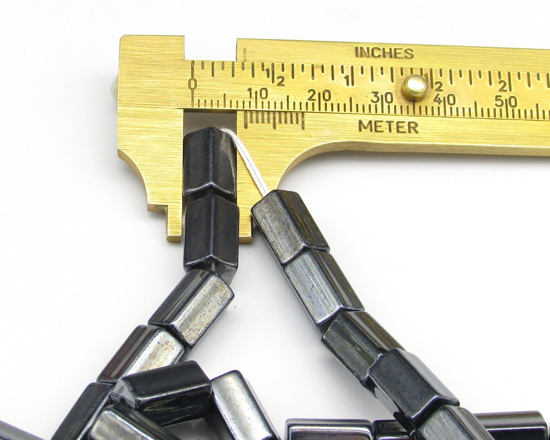 12x8mm Atlas Beads, Vintage Czech Glass Pentagonal Barrels