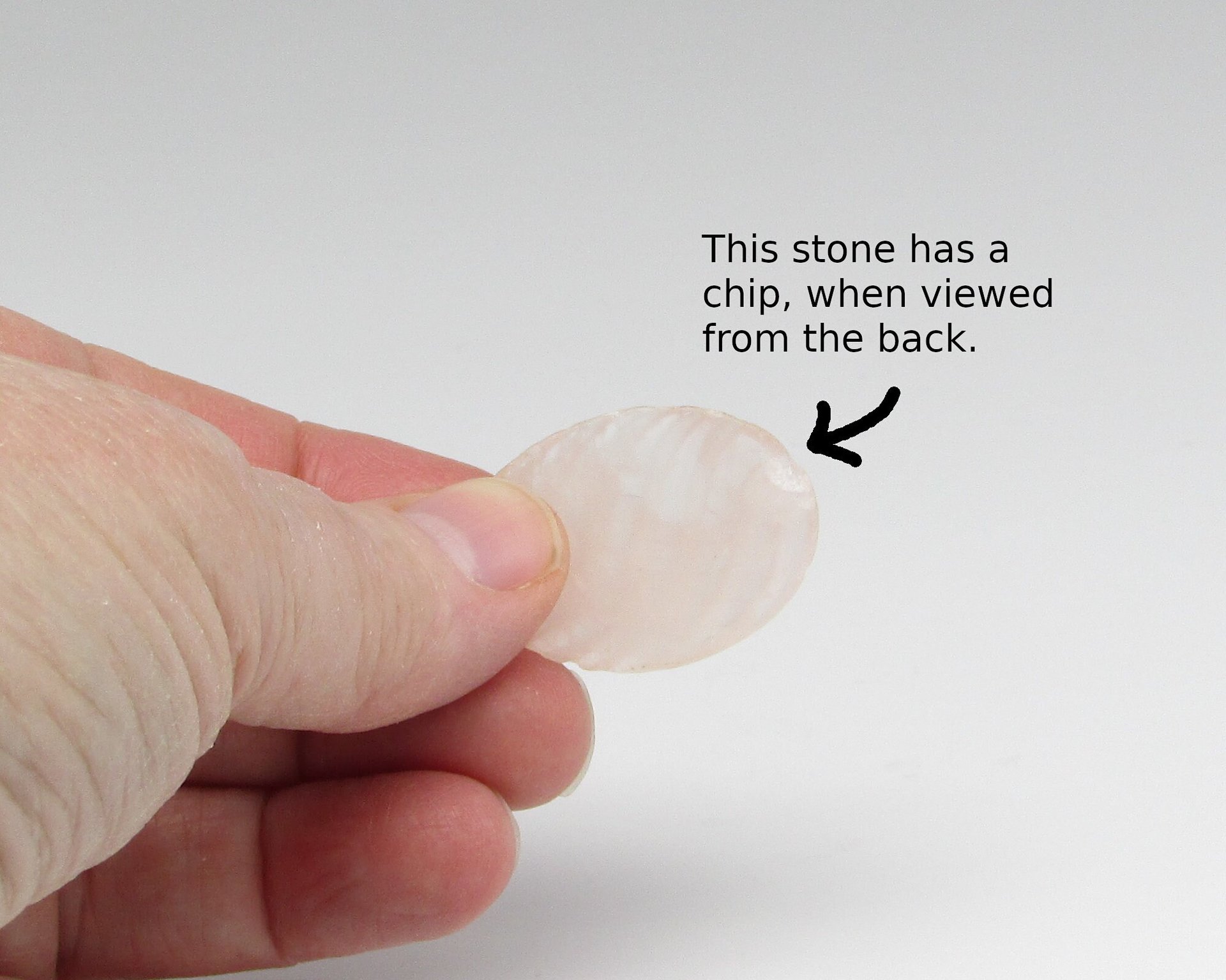 Rose Quartz Oval Cabochon, Vintage Art Deco Carved Gemstone