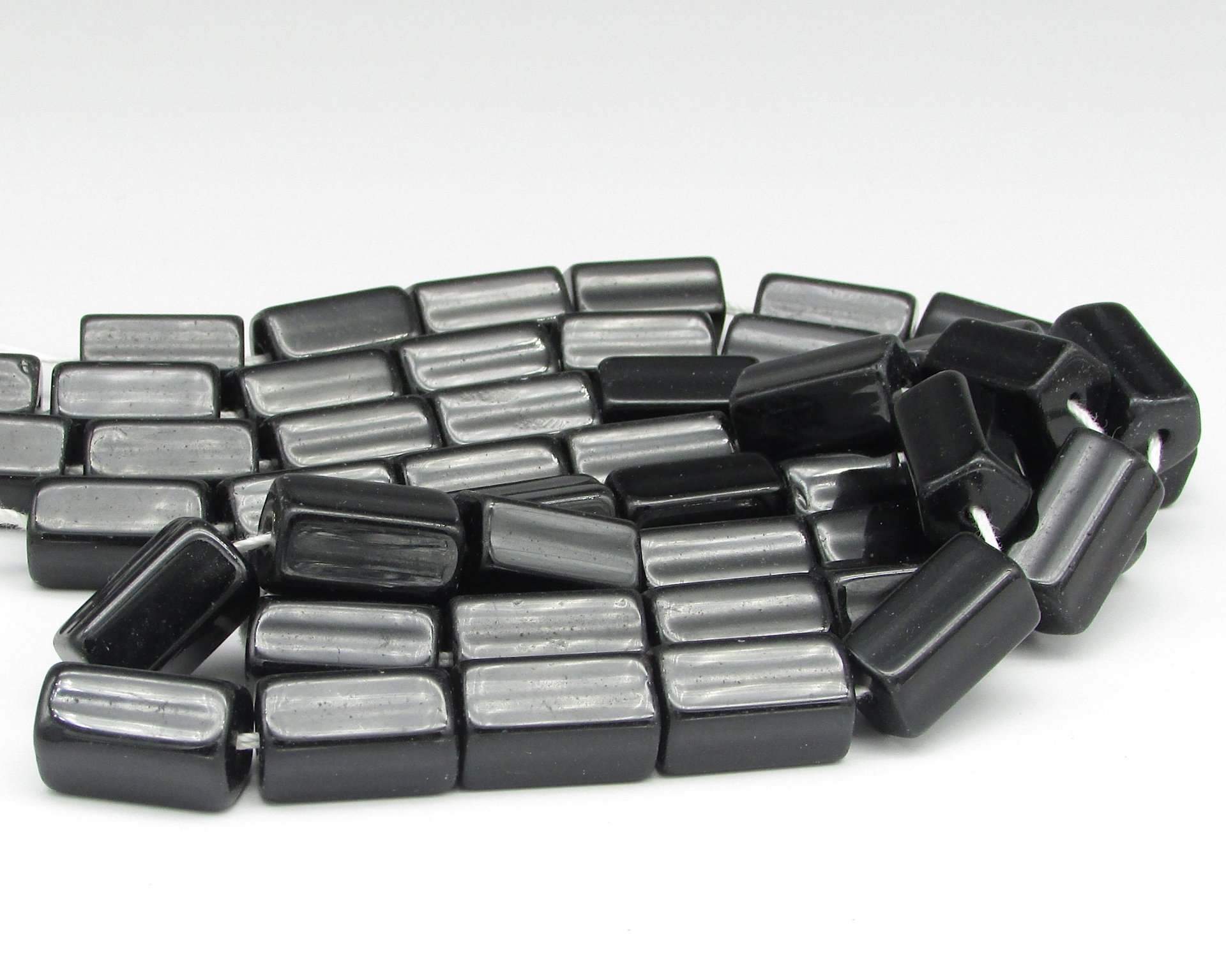 15x10mm Atlas Beads, Pentagonal Vintage Czech Glass Barrels