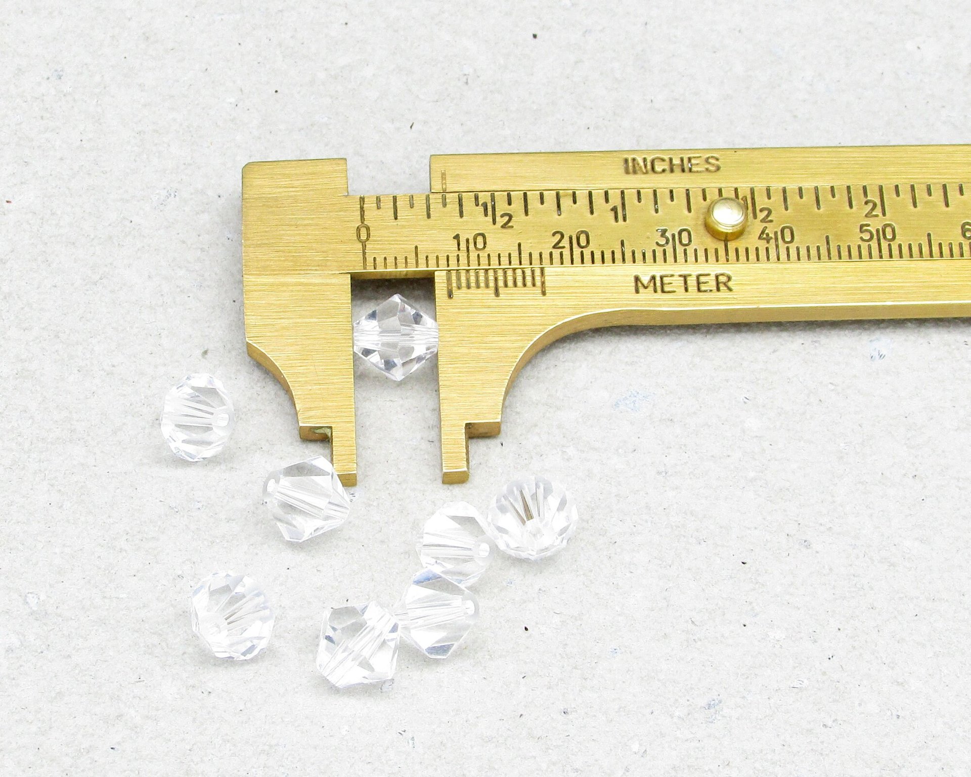 Vintage Crystal 8mm Faceted Bicone Beads