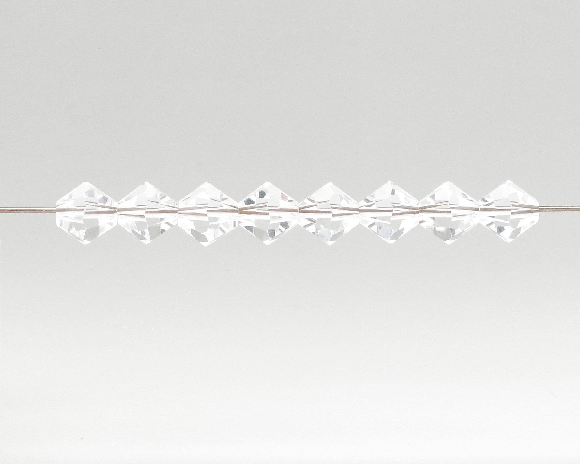 Vintage Crystal 8mm Faceted Bicone Beads