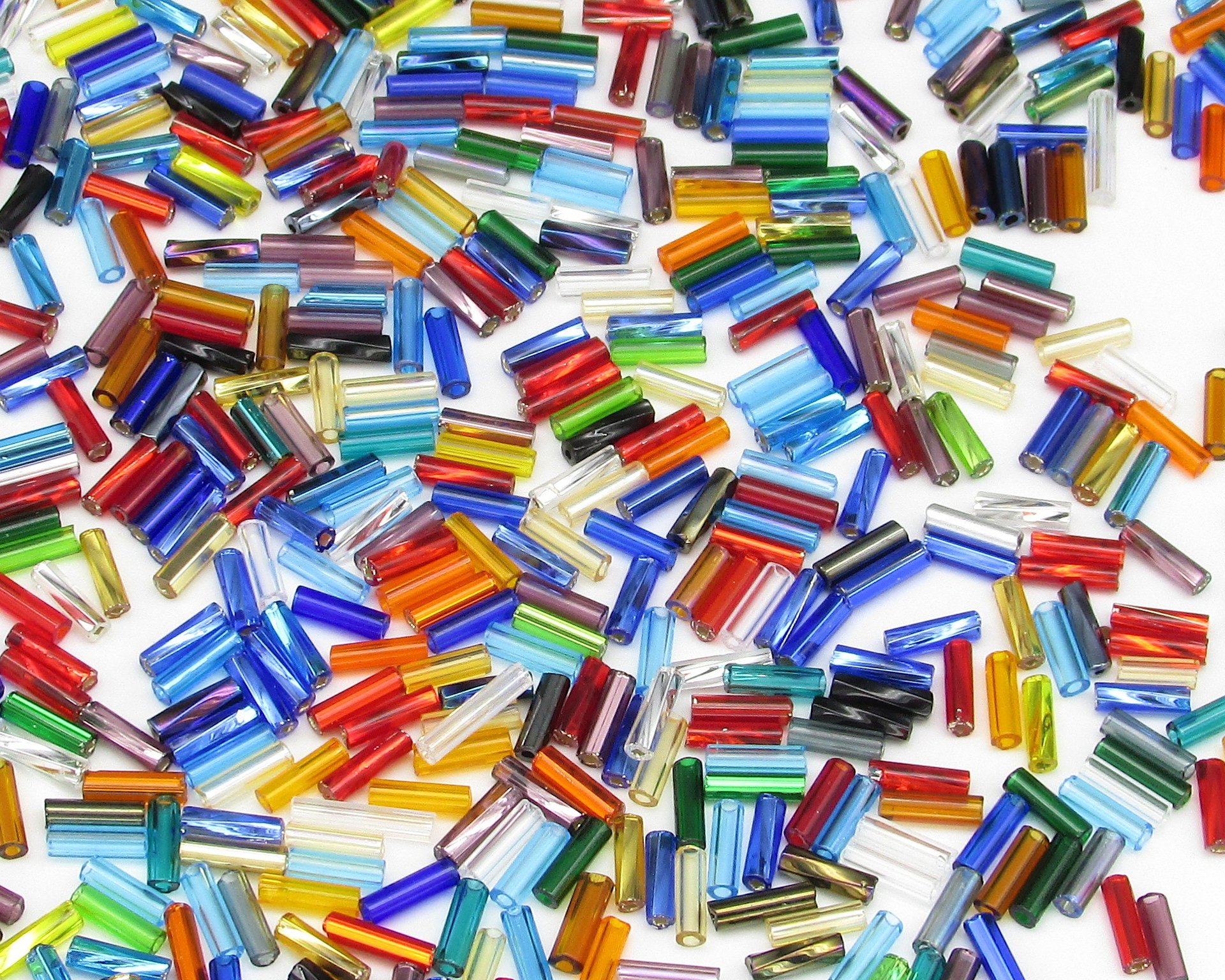 Rainbow Bugle Bead Mix, Size 3 Tubes