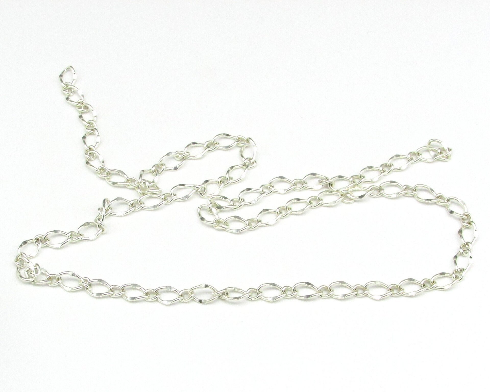 Silver Plated 5.5mm Figaro Chain 20" to 36" Unfinished Lengths