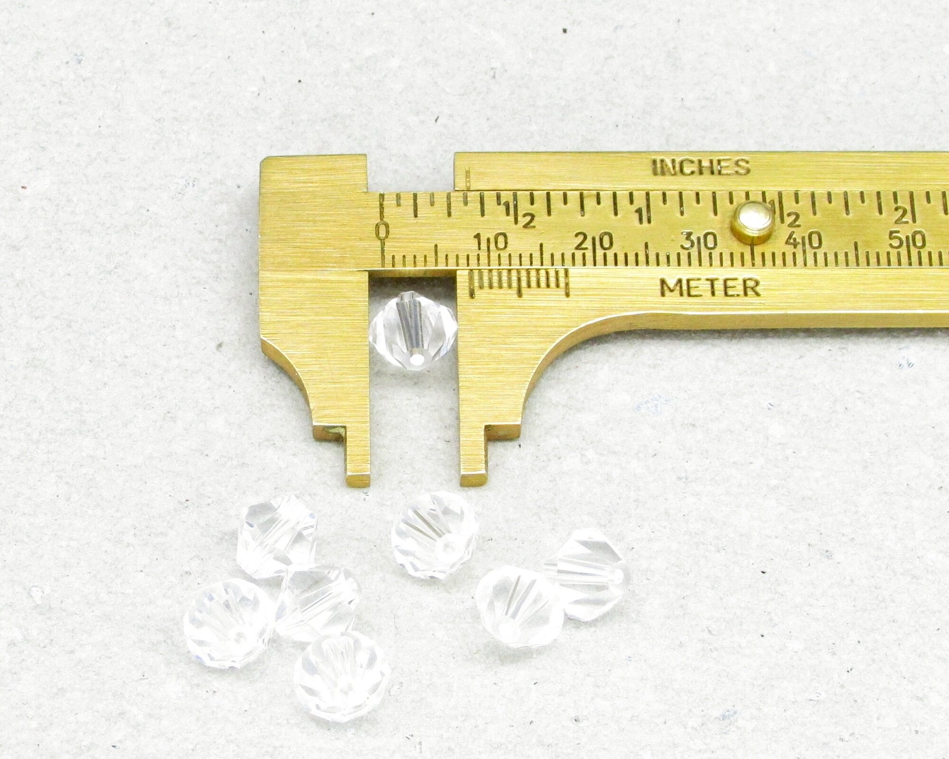 Vintage Crystal 8mm Faceted Bicone Beads