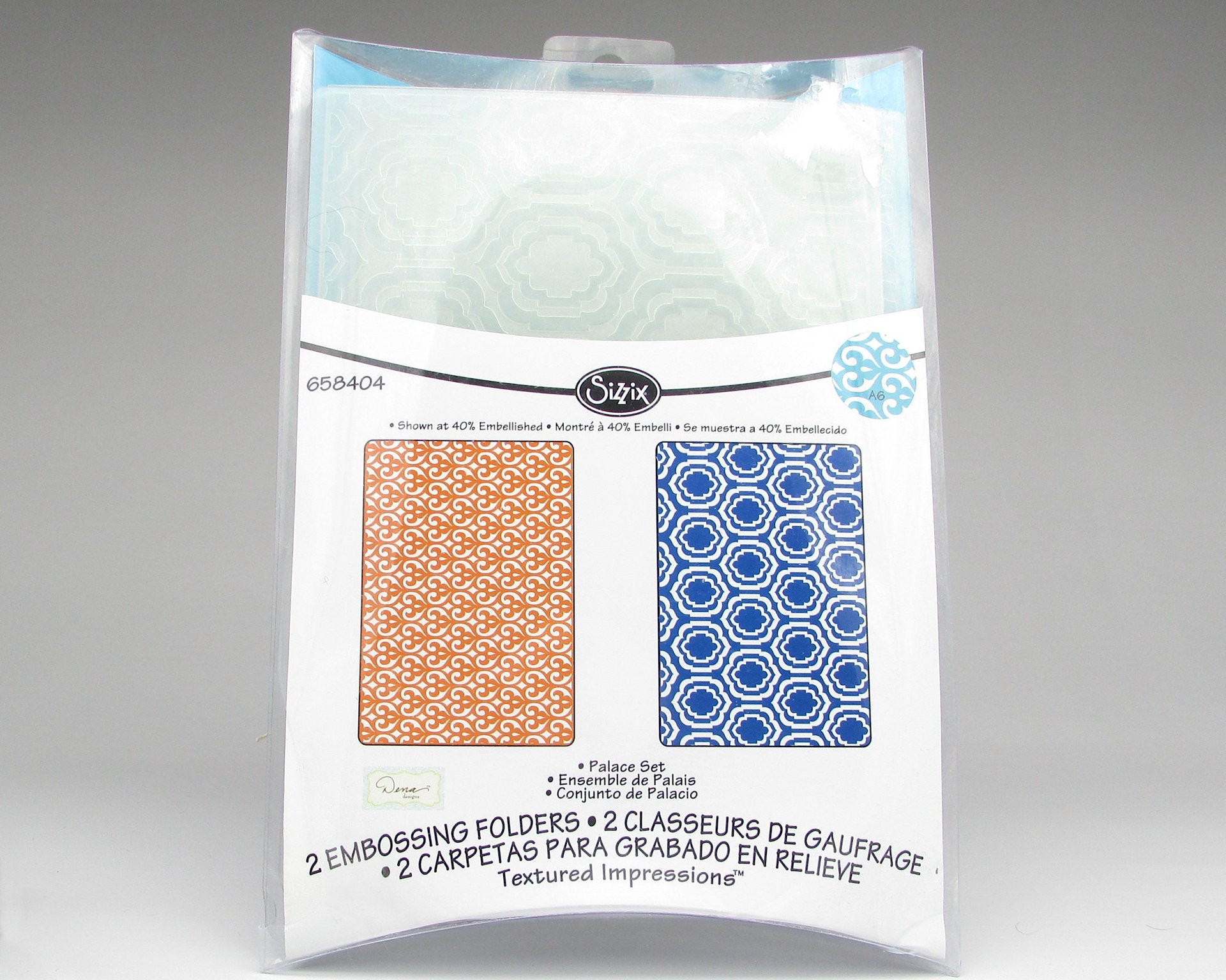 A6 Embossing Folders Sizzix Textured Impressions Palace Set of 2, Discontinued Designs New in Package