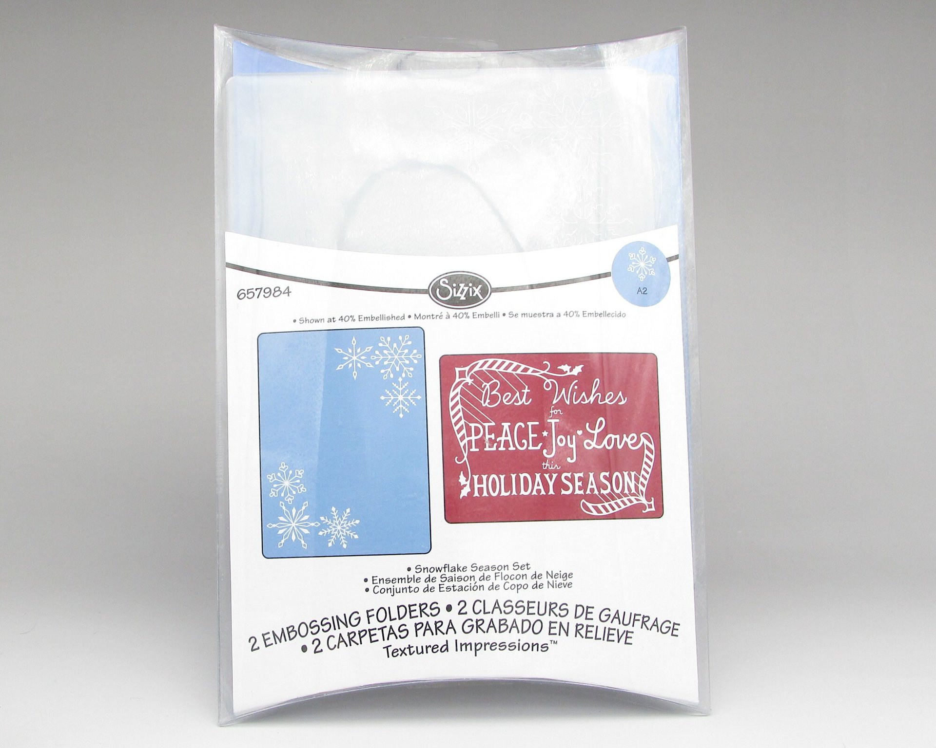 A2 Embossing Folder Sets of 2 Sizzix Textured Impressions