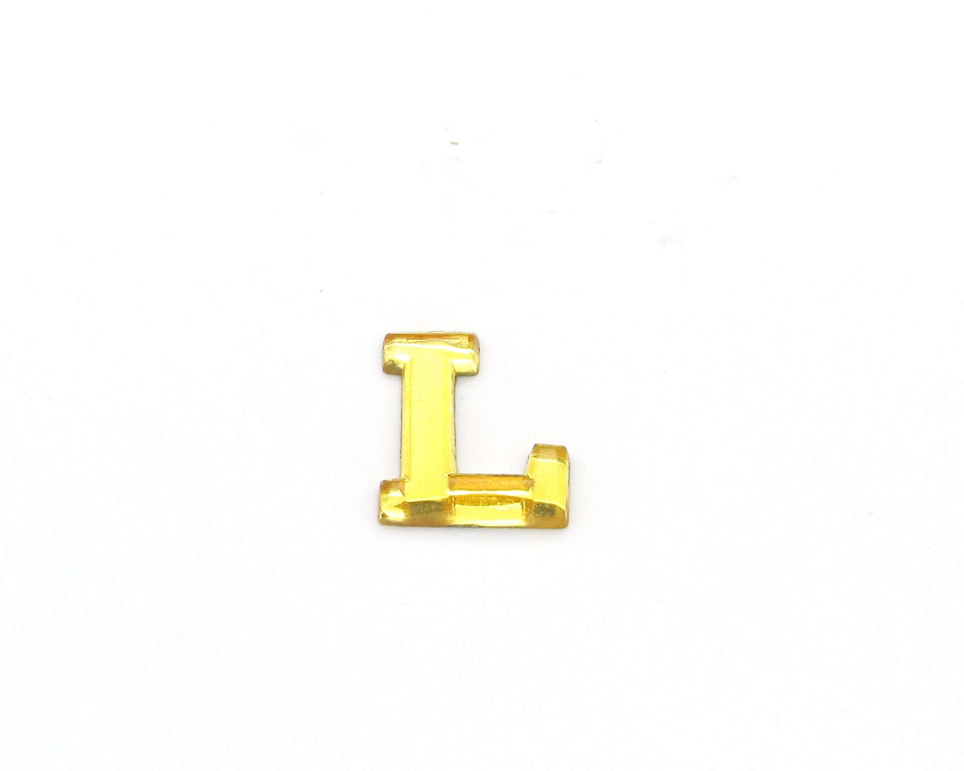 Vintage Letter Cabochon, 14.5mm Foiled Glass Initial
