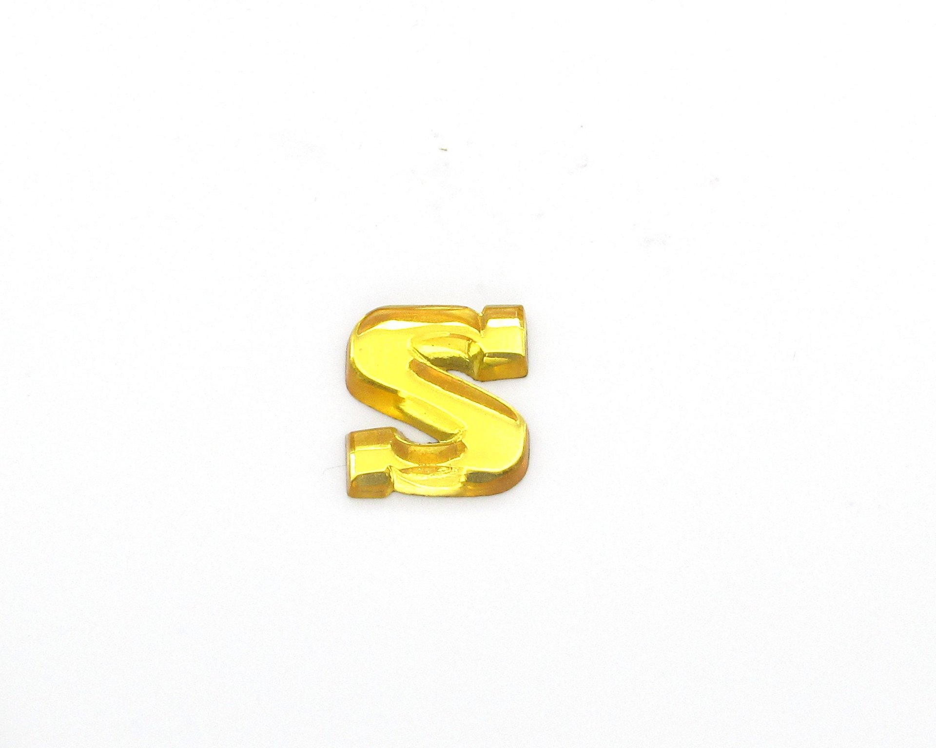 Vintage Letter Cabochon, 14.5mm Foiled Glass Initial
