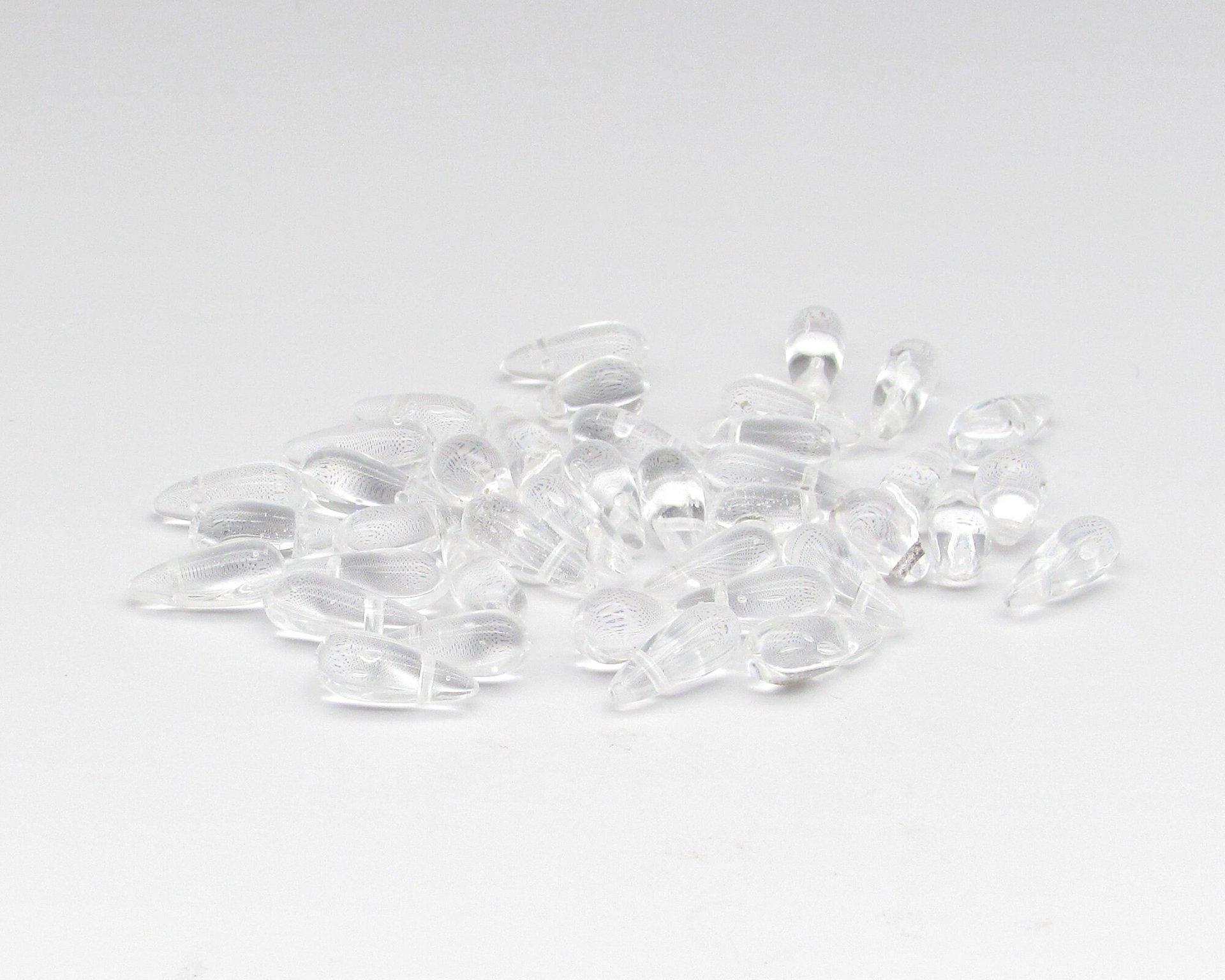 Clear Glass Bead Mix, Vintage Czech Pressed Glass