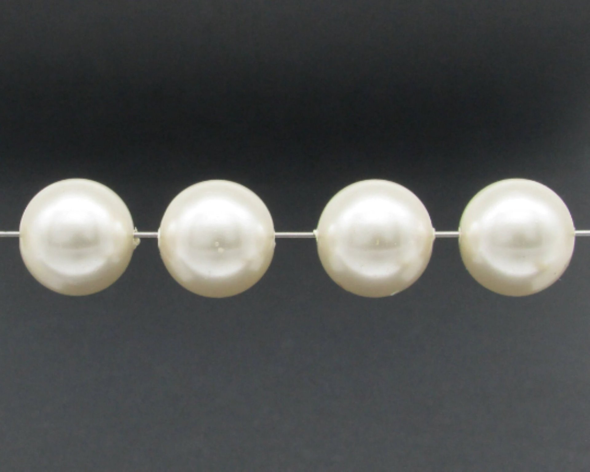 Vintage Plastic Pearls, 12mm 14mm Cultura Lustre Beads