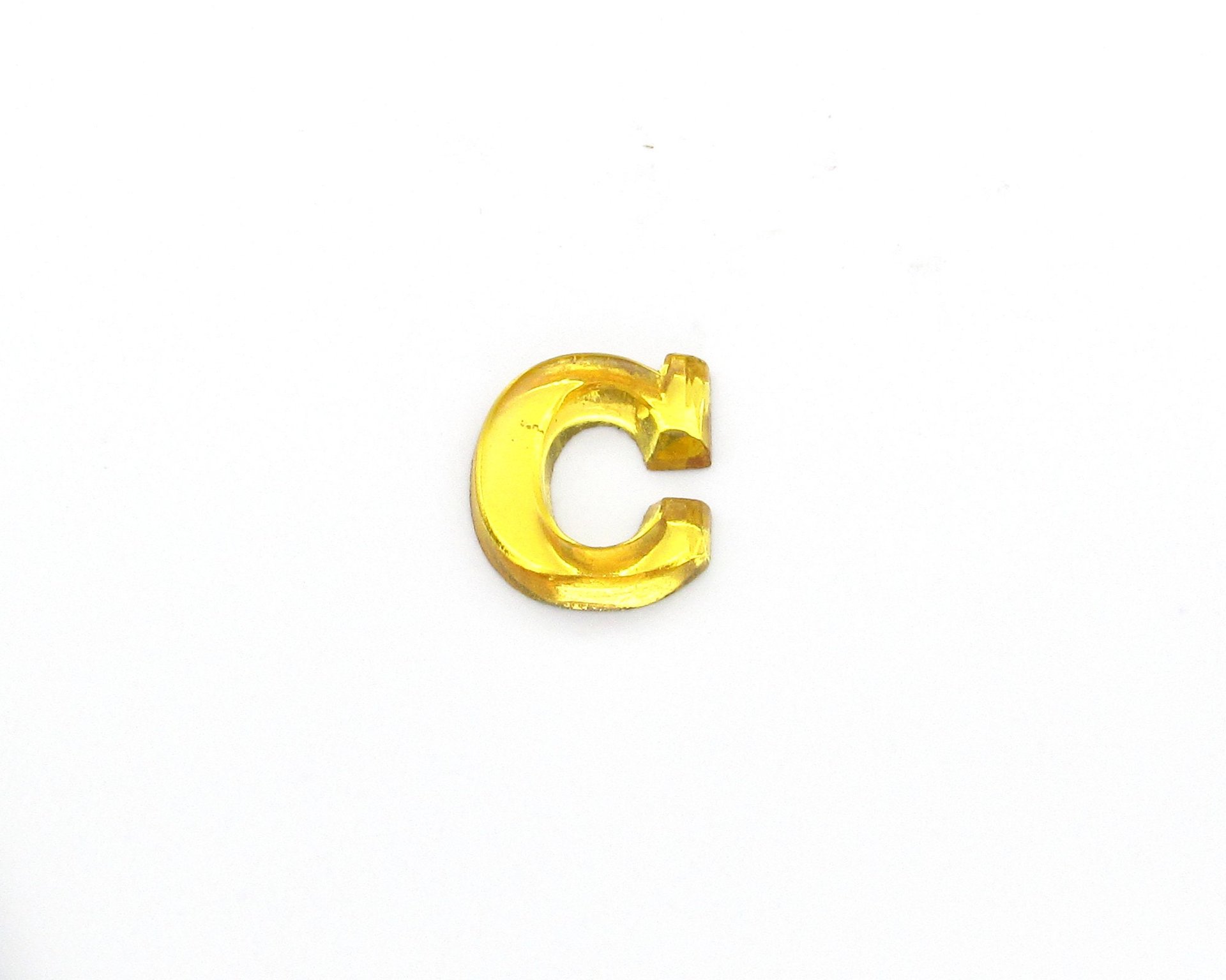 Vintage Letter Cabochon, 14.5mm Foiled Glass Initial