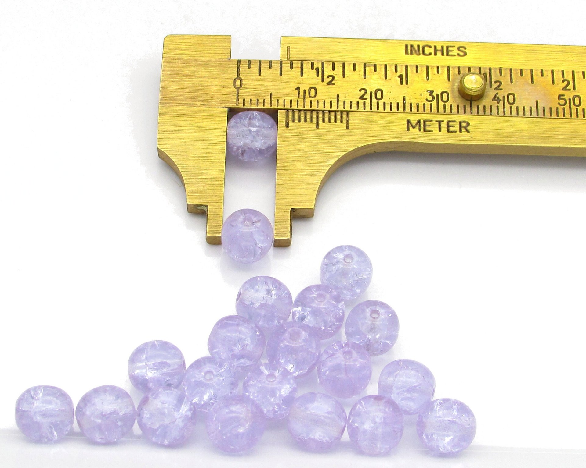 8mm Round Crackle Beads, Translucent Czech Glass Druks, Assorted Colors