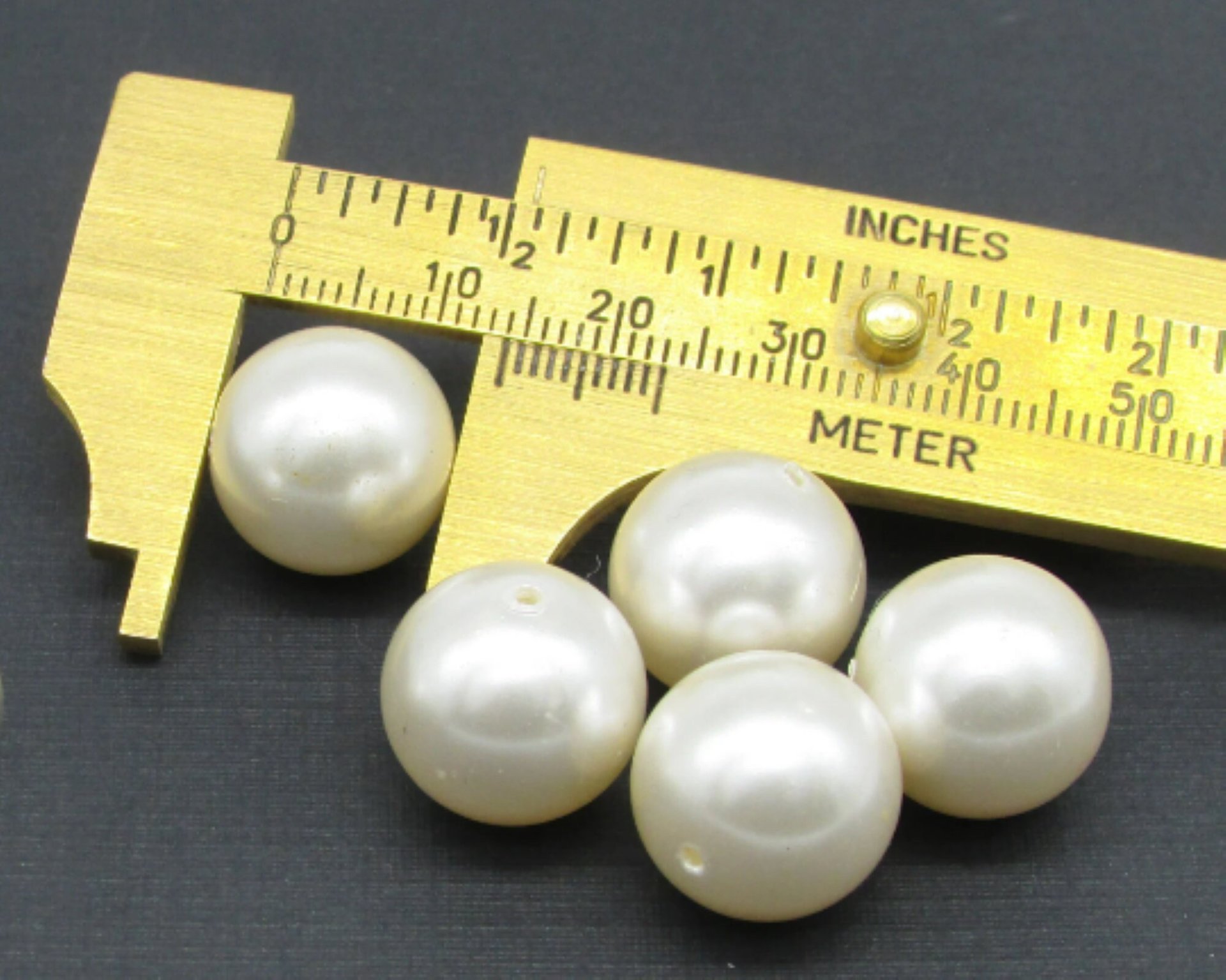 Vintage Plastic Pearls, 12mm 14mm Cultura Lustre Beads