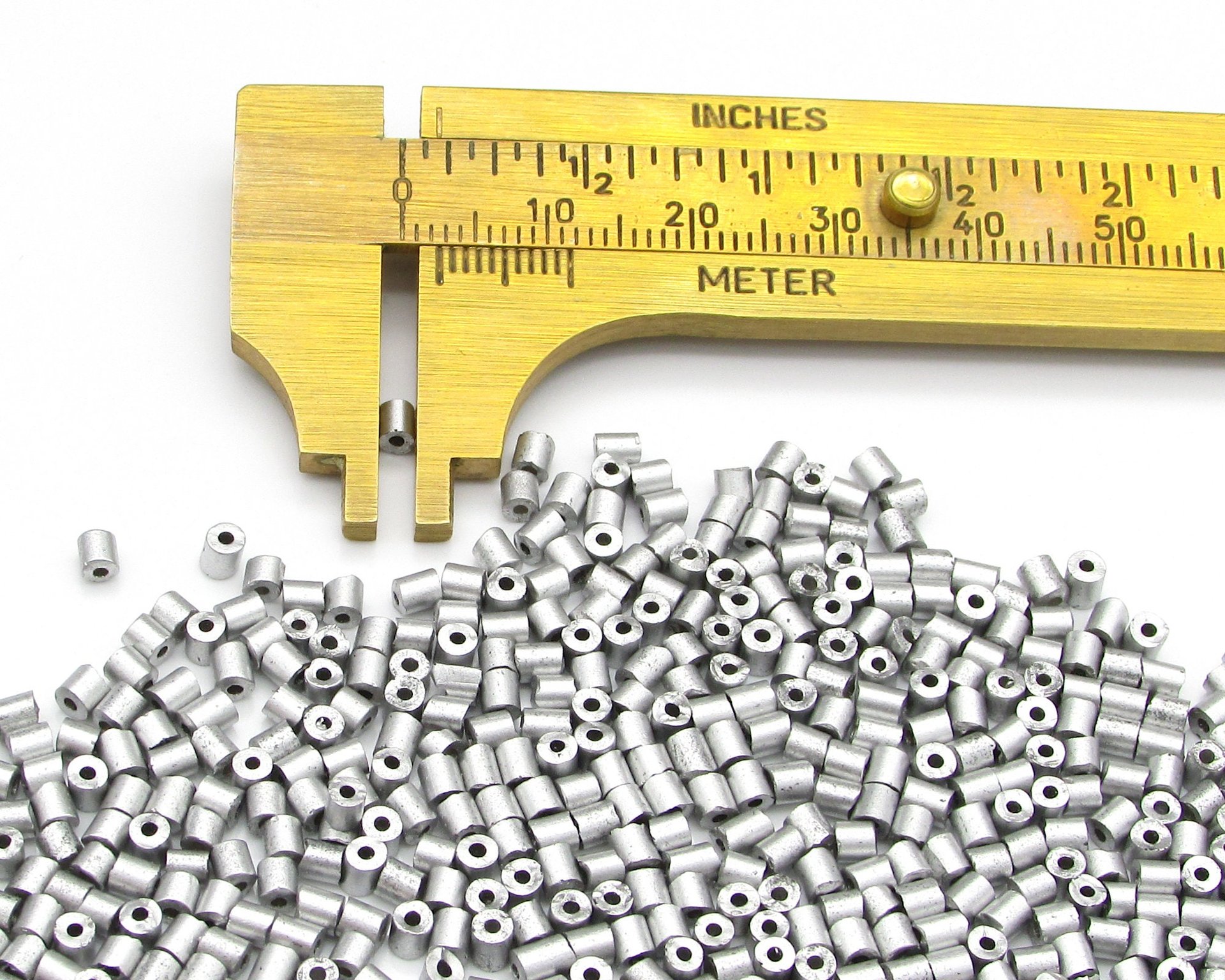 Size 1 Bugle Beads, Matte Aluminum Silver