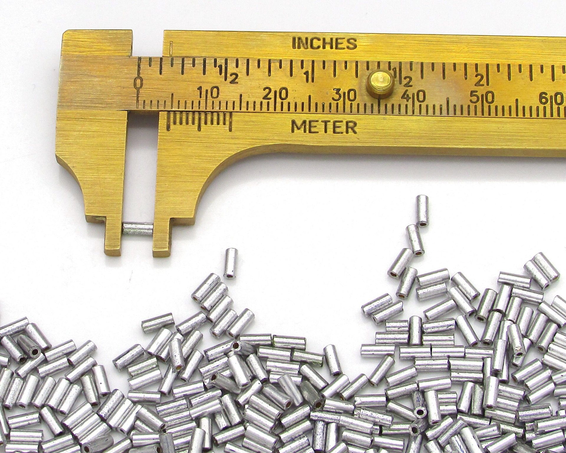 Size 2 Bugle Beads, Matte Aluminum Silver