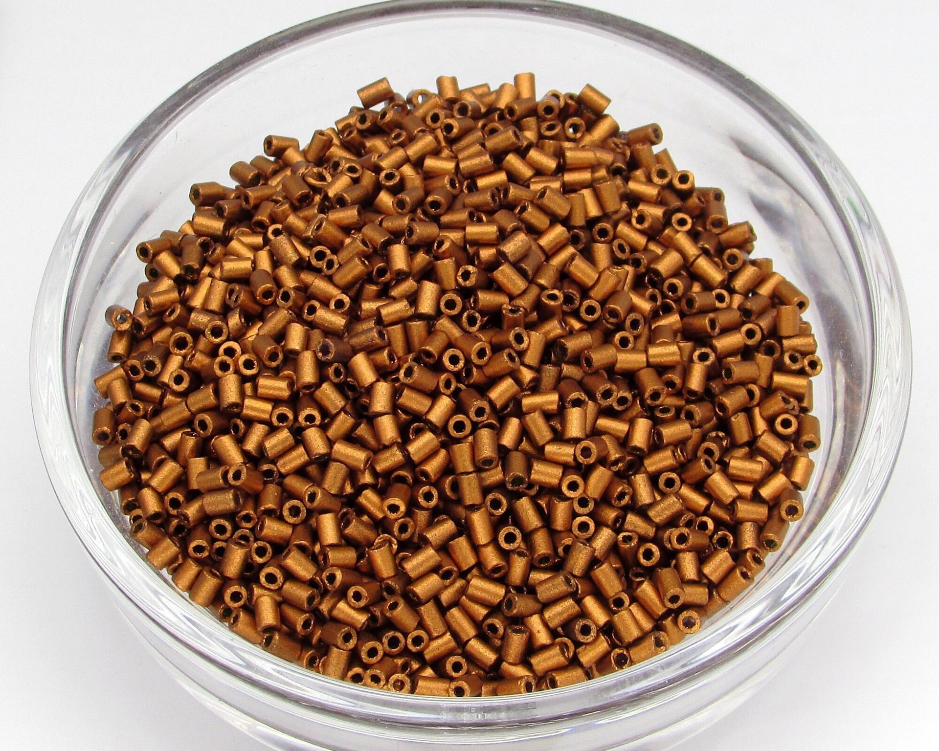 Size 1 Bugle Beads, Matte Copper