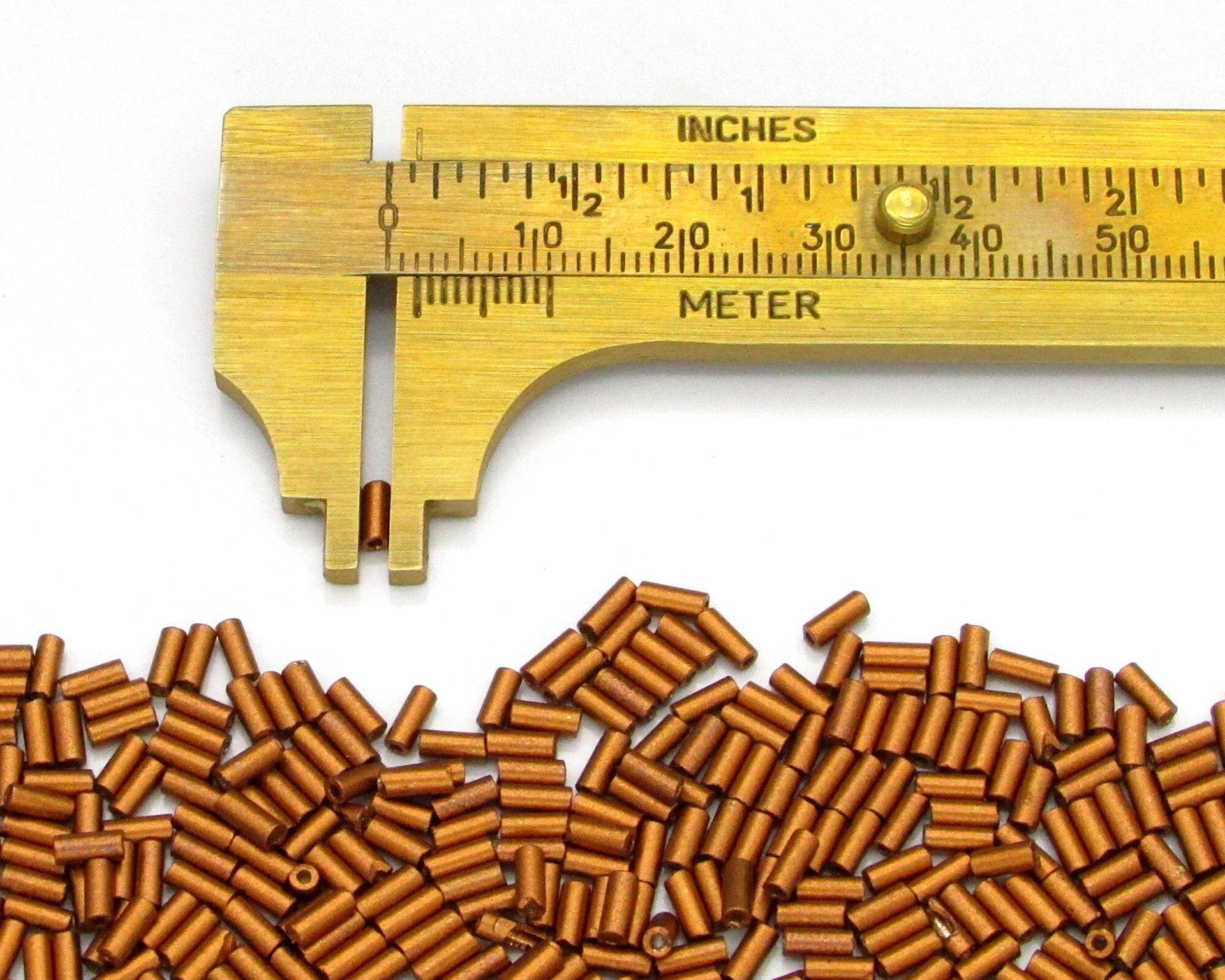 Size 2 Bugle Beads, Matte Copper