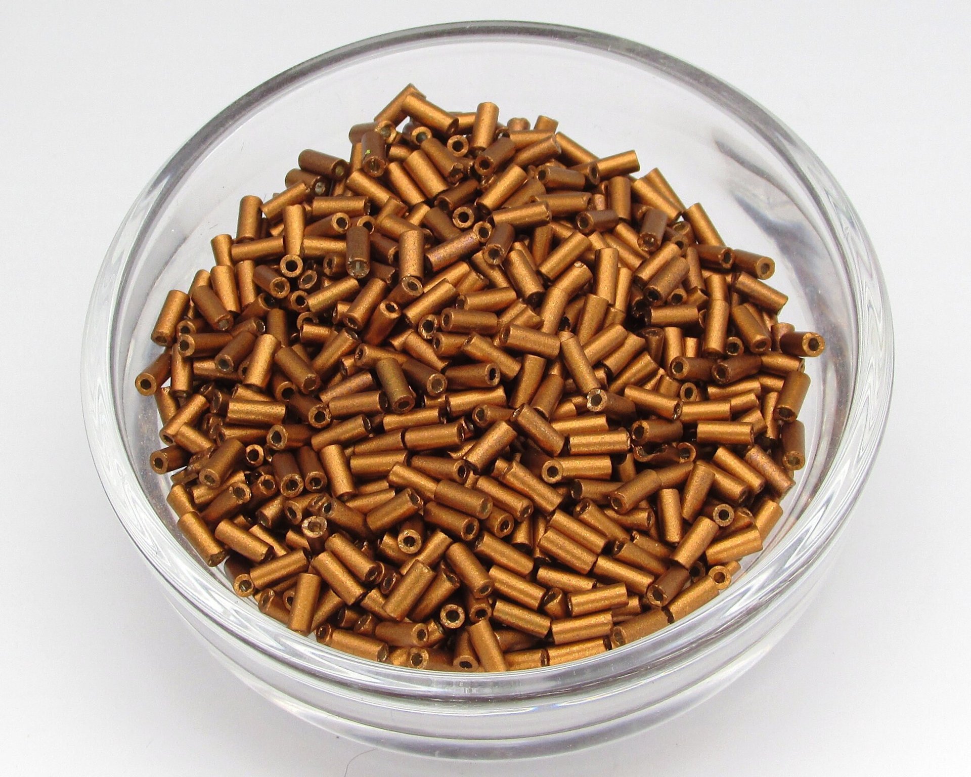 Size 2 Bugle Beads, Matte Copper