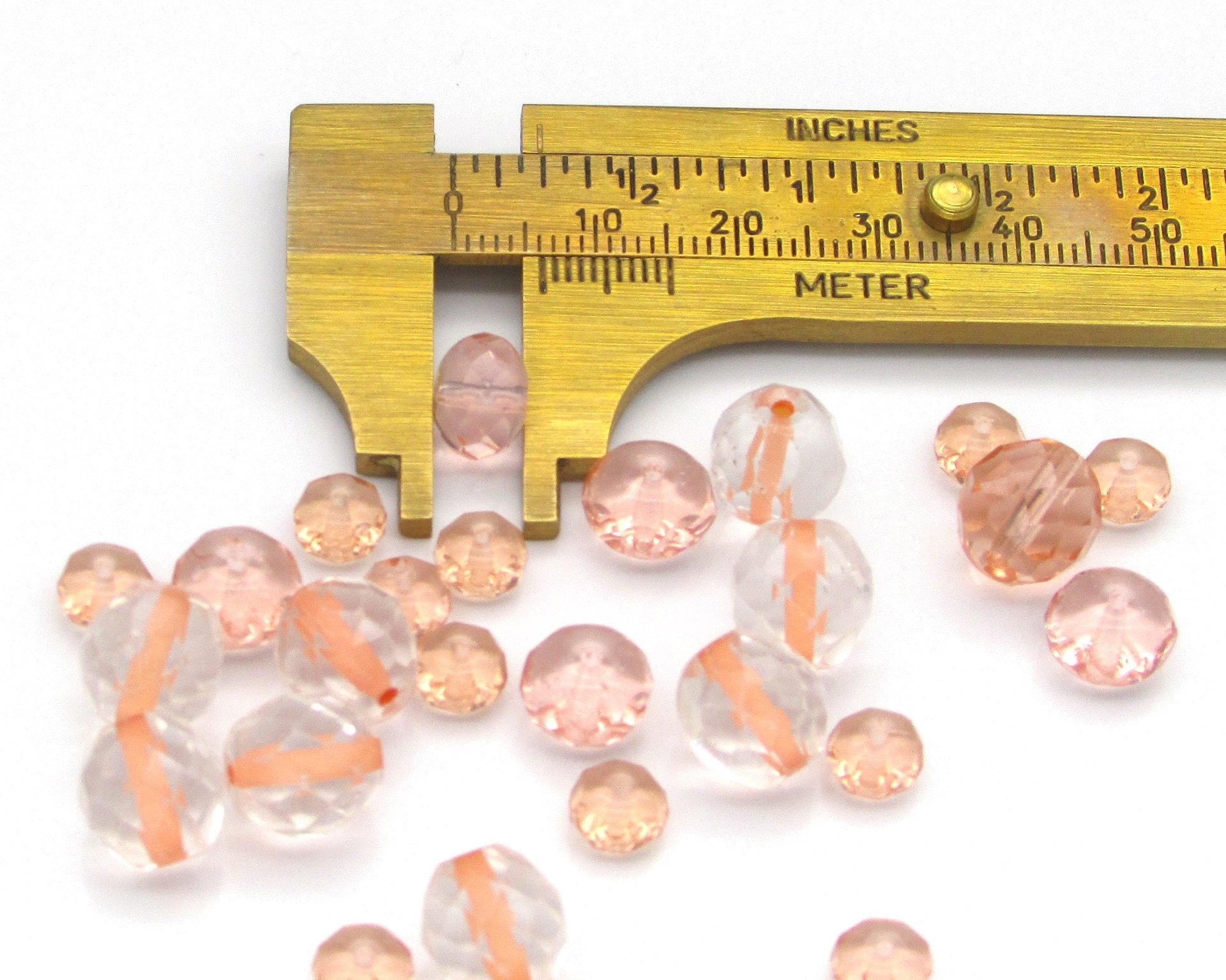 Peach Faceted Glass Bead Mix