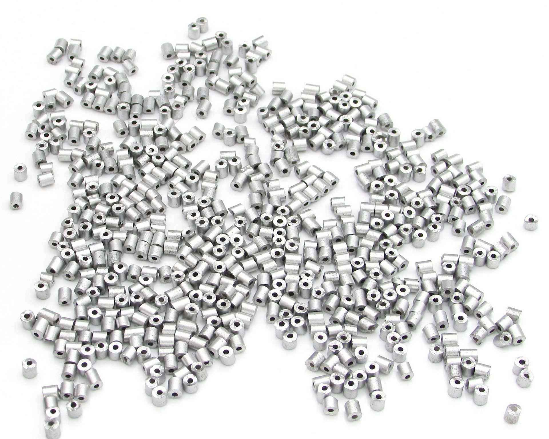 Size 1 Bugle Beads, Matte Aluminum Silver