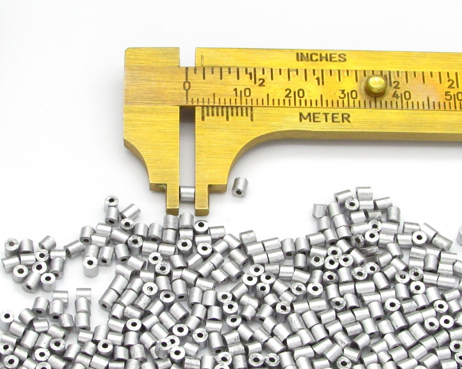 Size 1 Bugle Beads, Matte Aluminum Silver