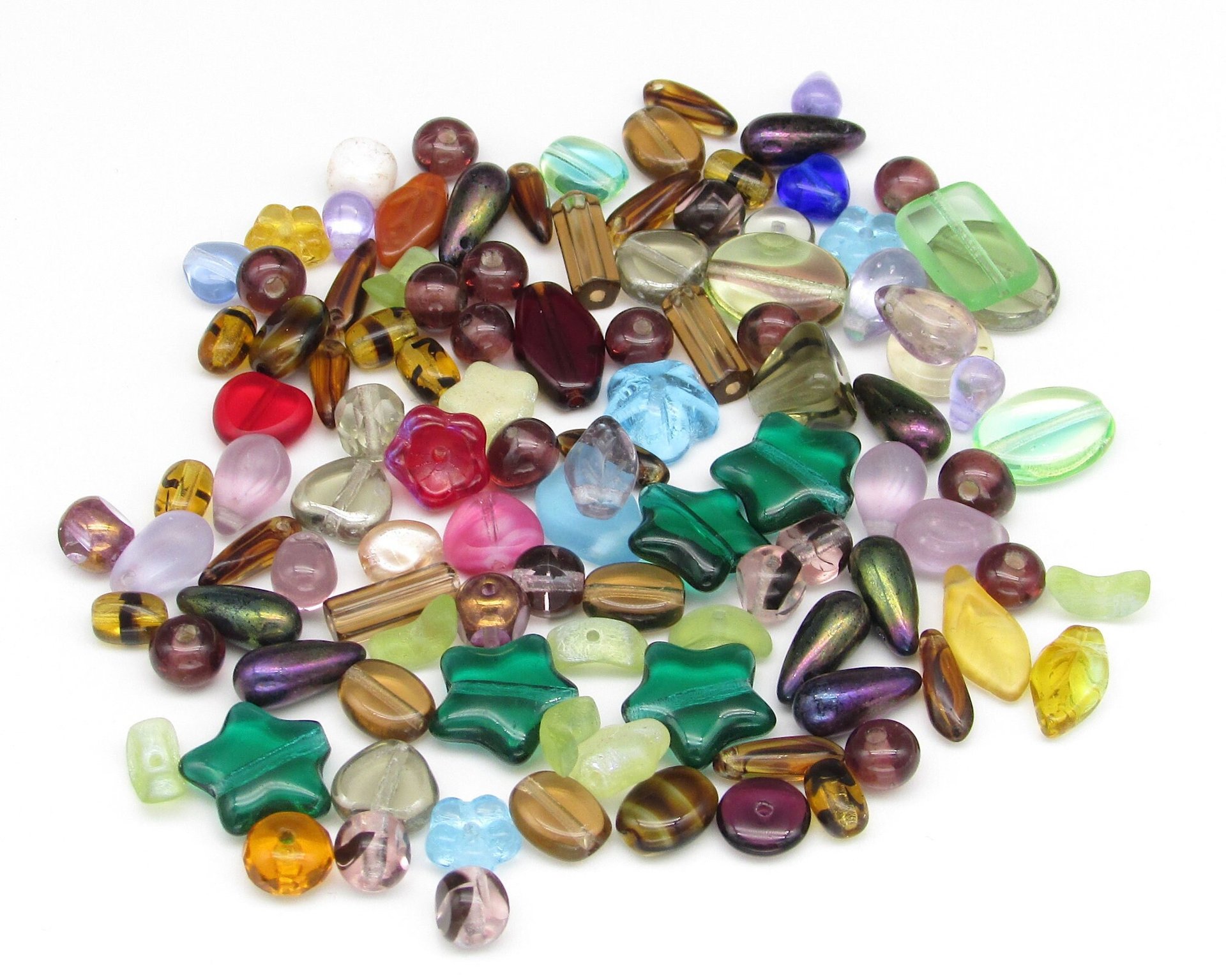 Czech Pressed Glass Bead Mix, 1oz Assorted Small Spacers
