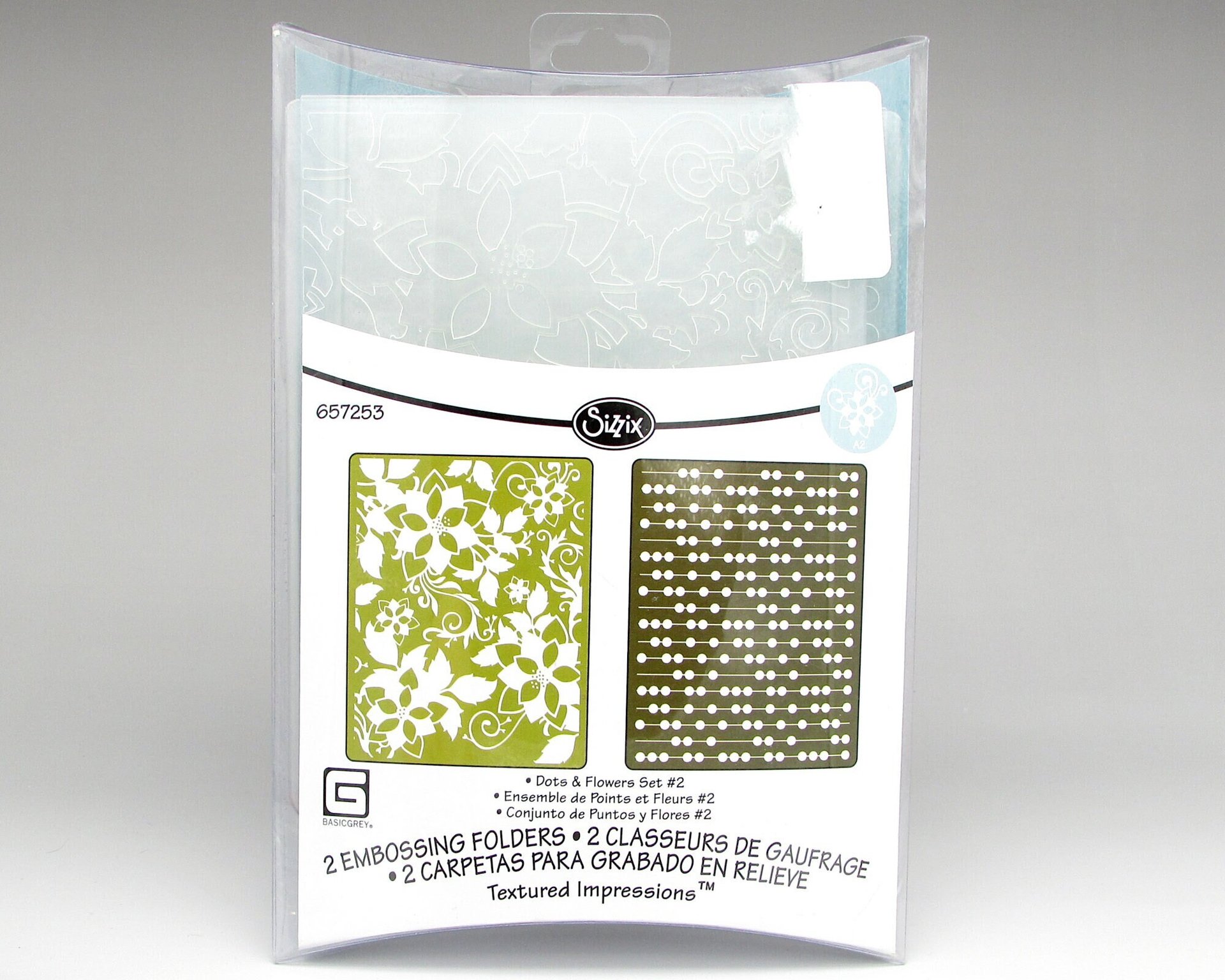 A2 Embossing Folder Sets of 2 Sizzix Textured Impressions