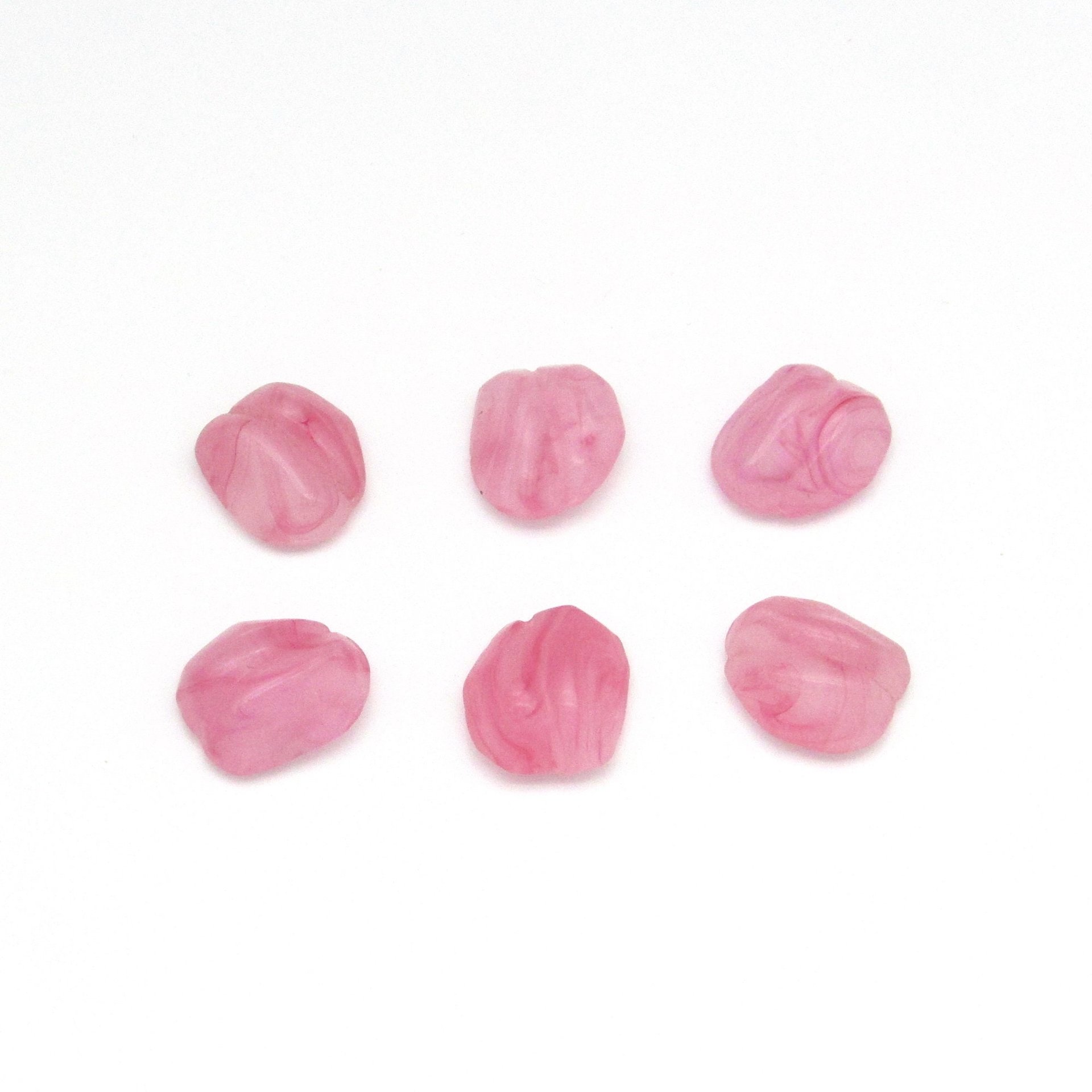 Vintage Rose Porphyr Lampwork Cabochons with Wrapping Channel 