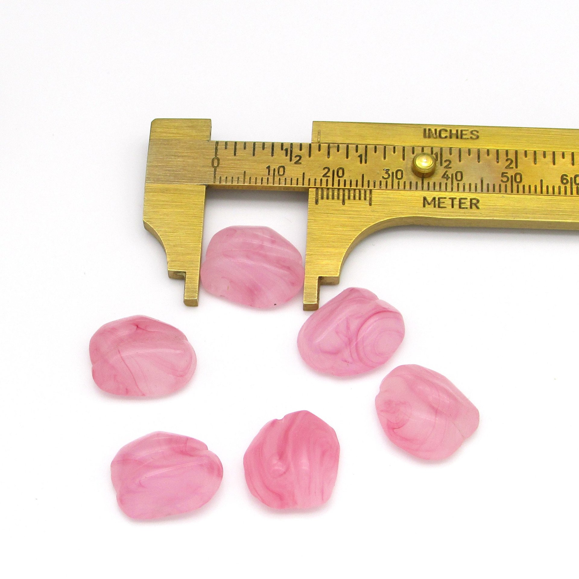 Vintage Rose Porphyr Lampwork Cabochons with Wrapping Channel 