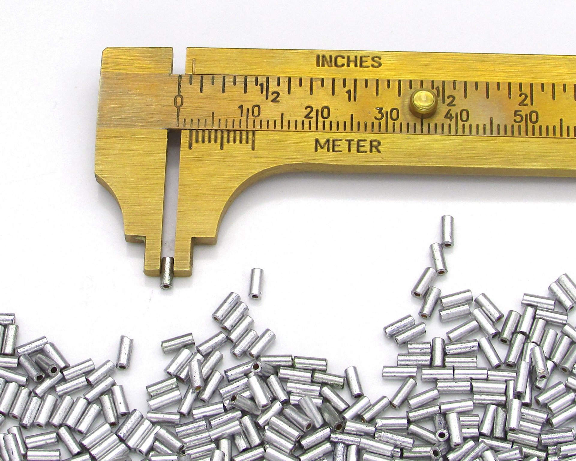 Size 2 Bugle Beads, Matte Aluminum Silver