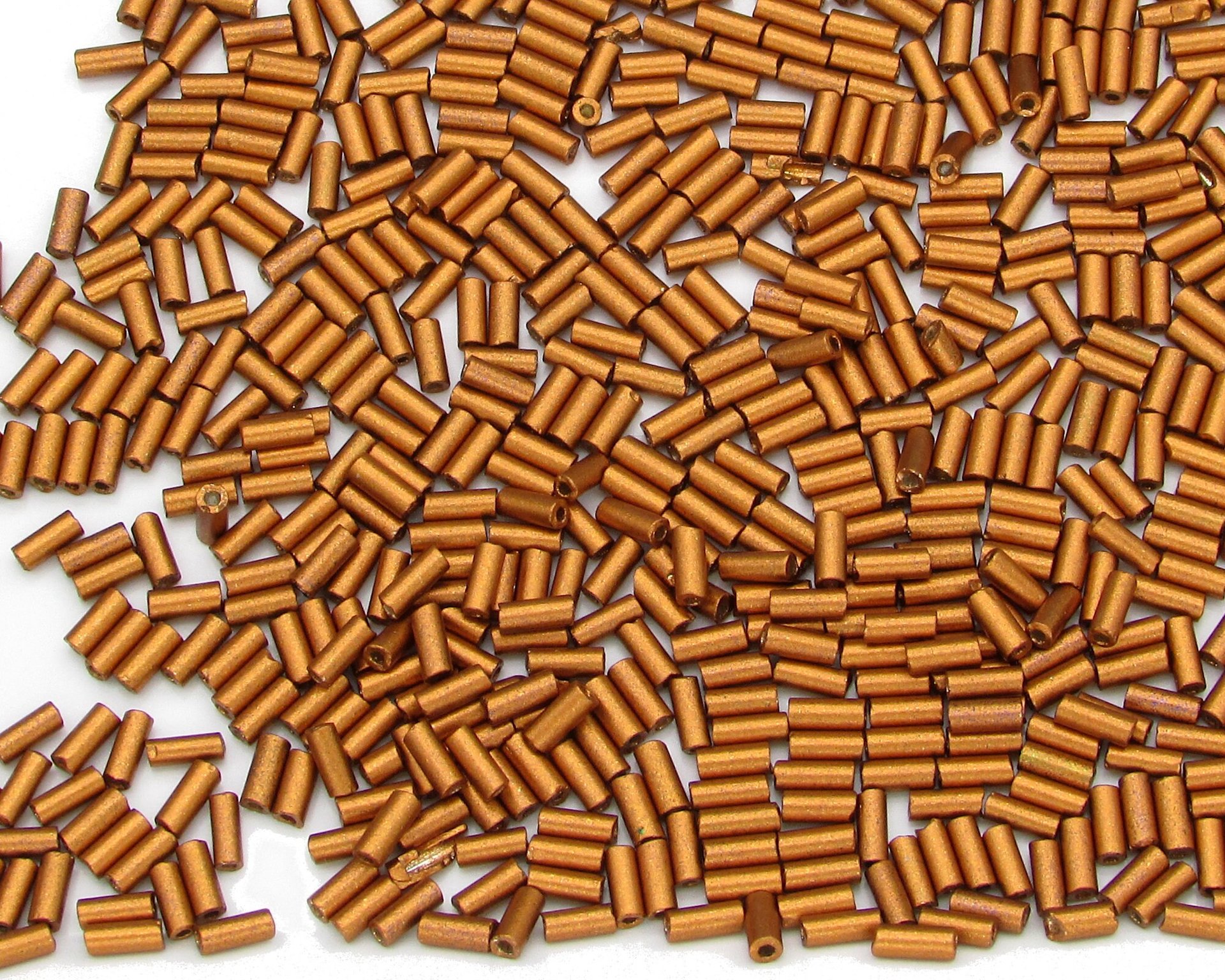 Size 2 Bugle Beads, Matte Copper