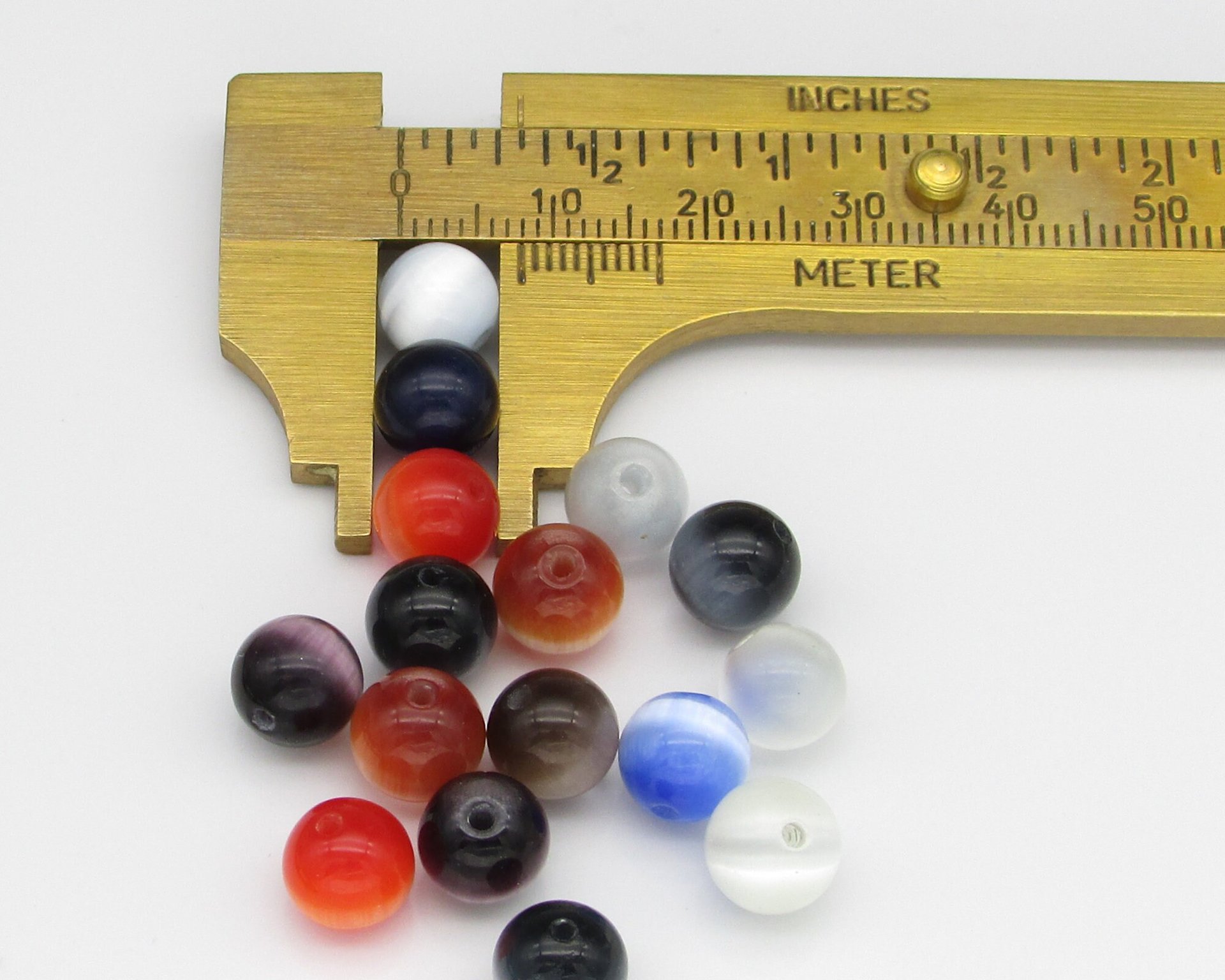 Cat's Eye Fiber Optic Glass Bead Mix