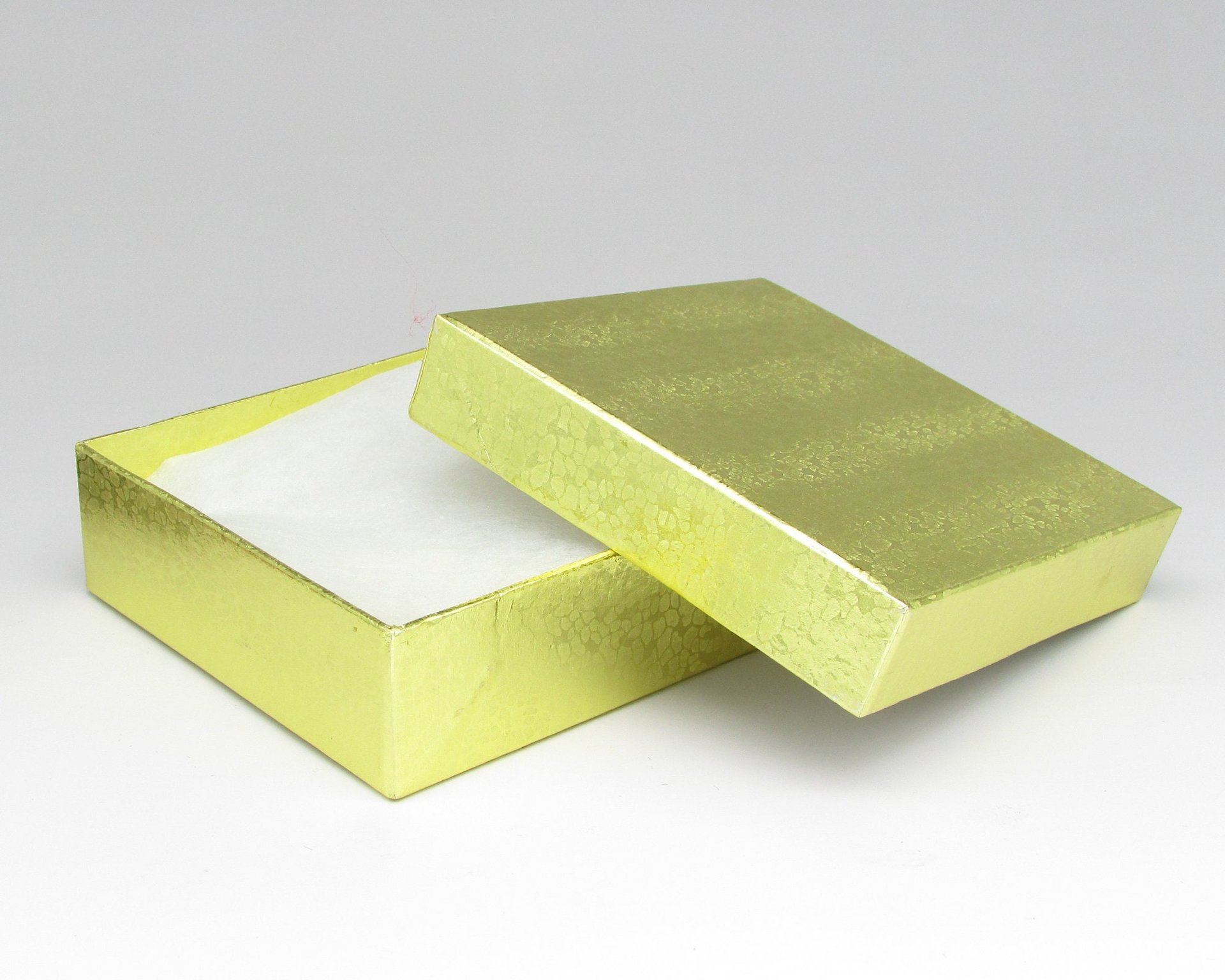 3.5" Square Gift Boxes with Gold Foil with Removable Lid and Padding (10)