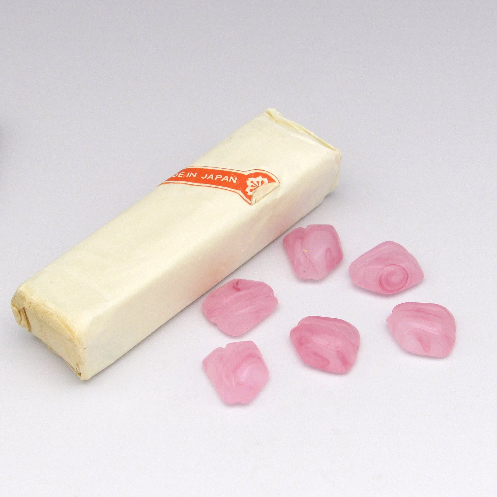 Vintage Rose Porphyr Lampwork Cabochons with Wrapping Channel 