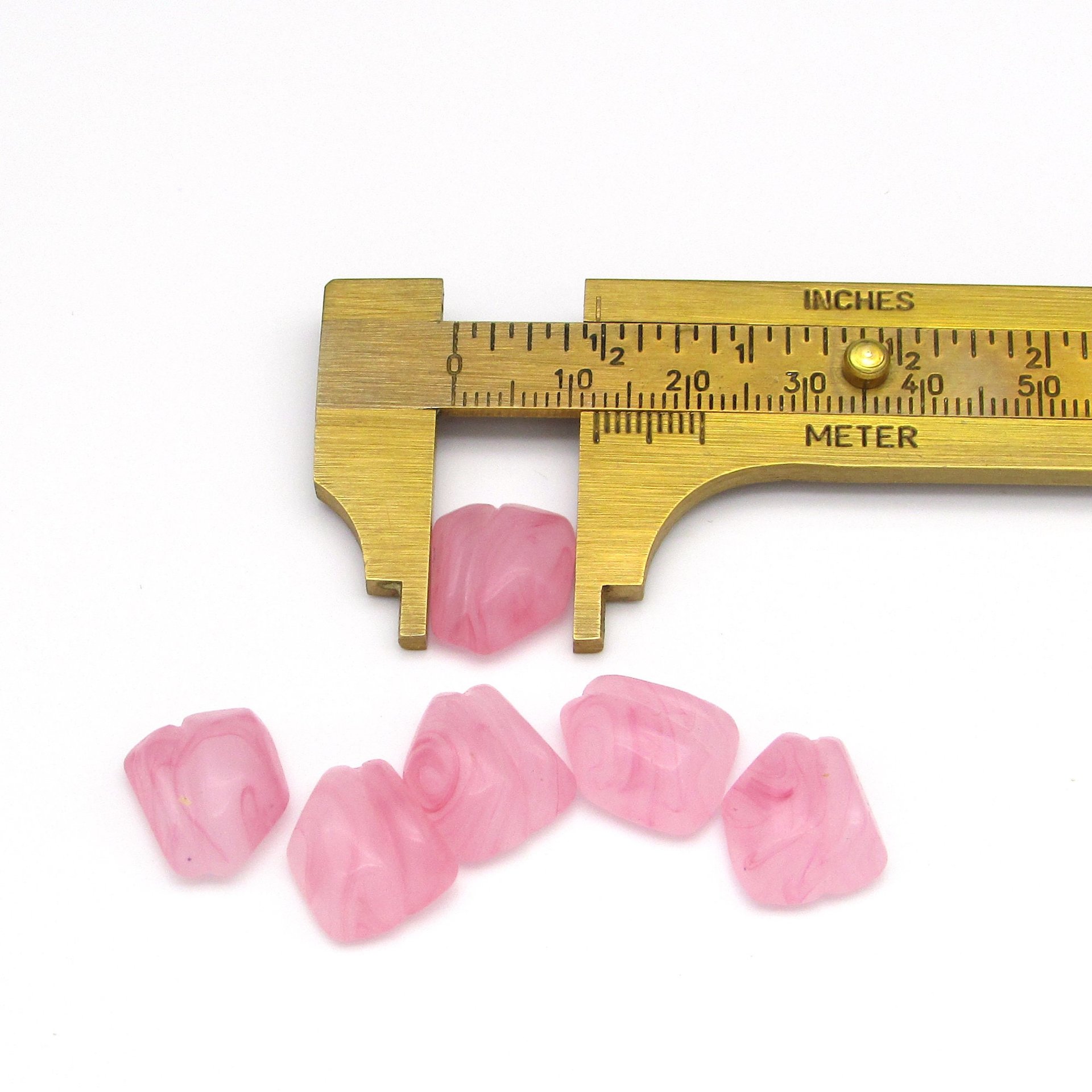 Vintage Rose Porphyr Lampwork Cabochons with Wrapping Channel 